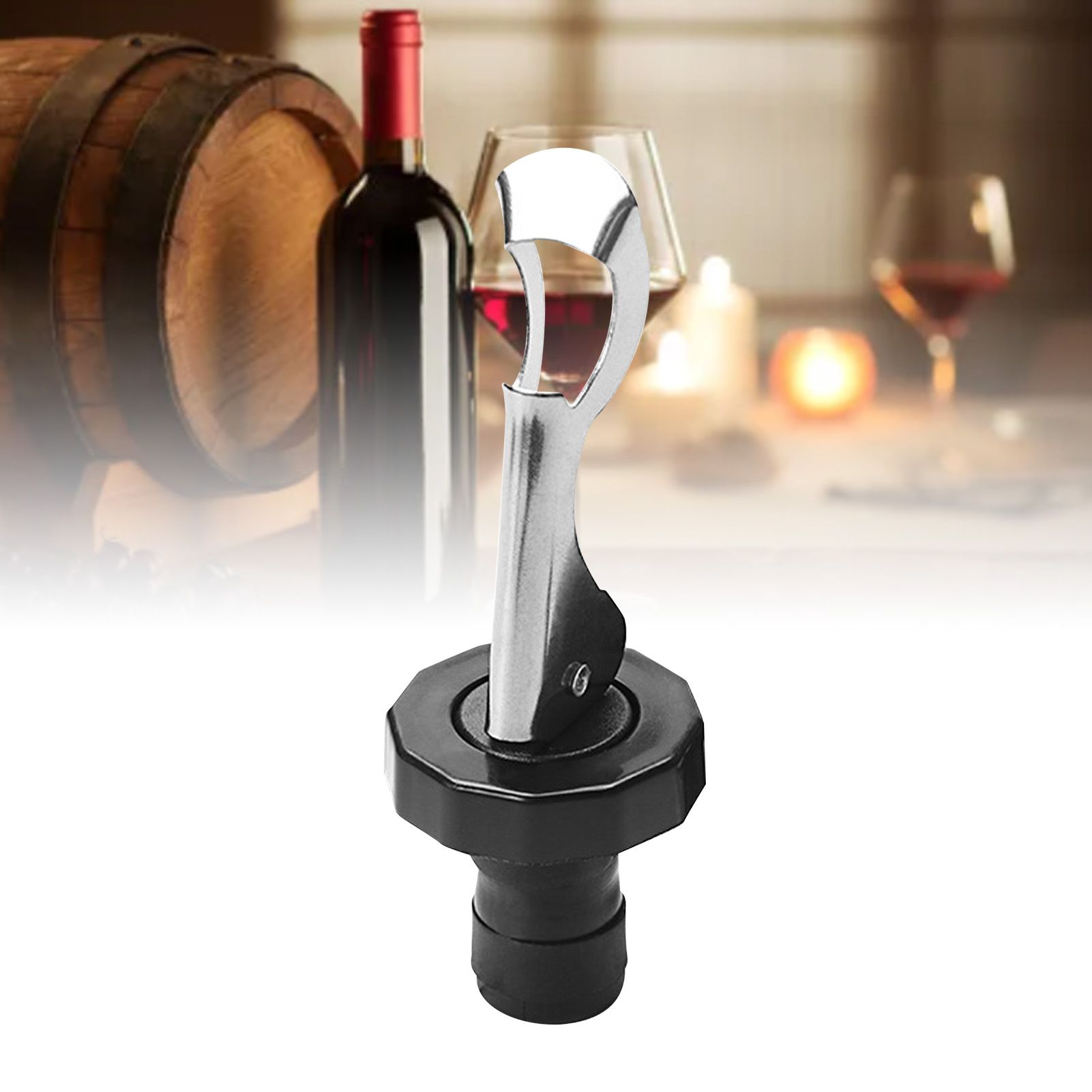 Wine Bottle Stopper Stainless Steel Plastic Leakage Proof Vacuum Beverage view 8