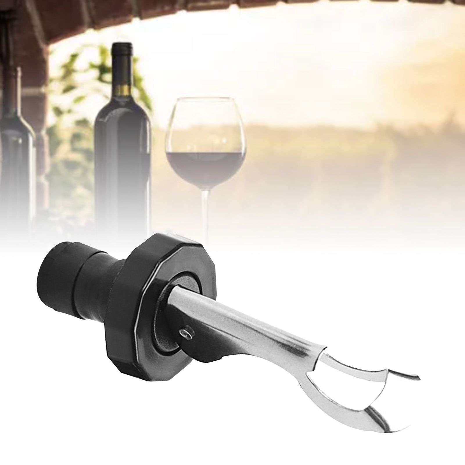 Wine Bottle Stopper Stainless Steel Plastic Leakage Proof Vacuum Beverage view 9