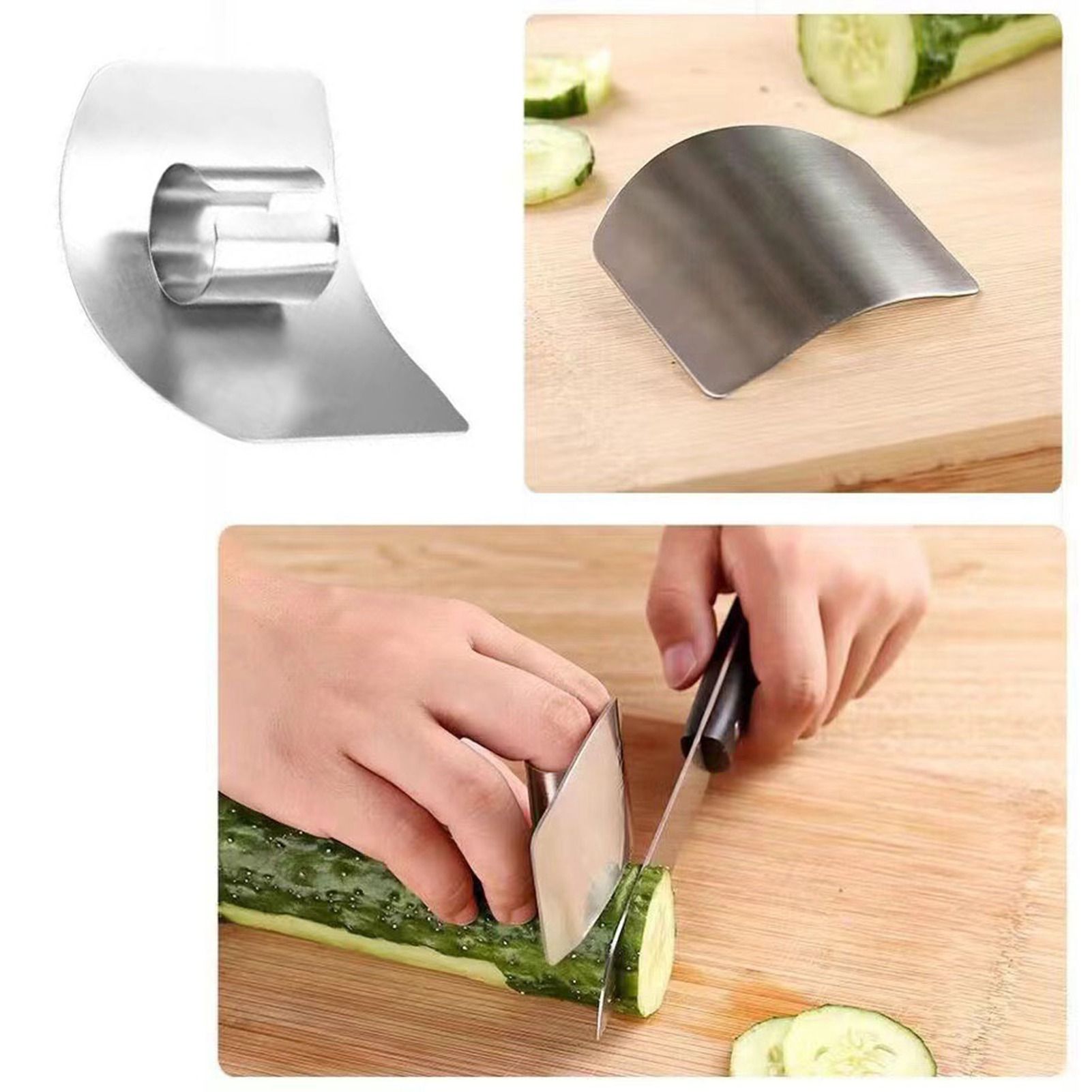 Stainless Steel Finger Guard Adjustable Finger Hand Protector Kitchen Tool for