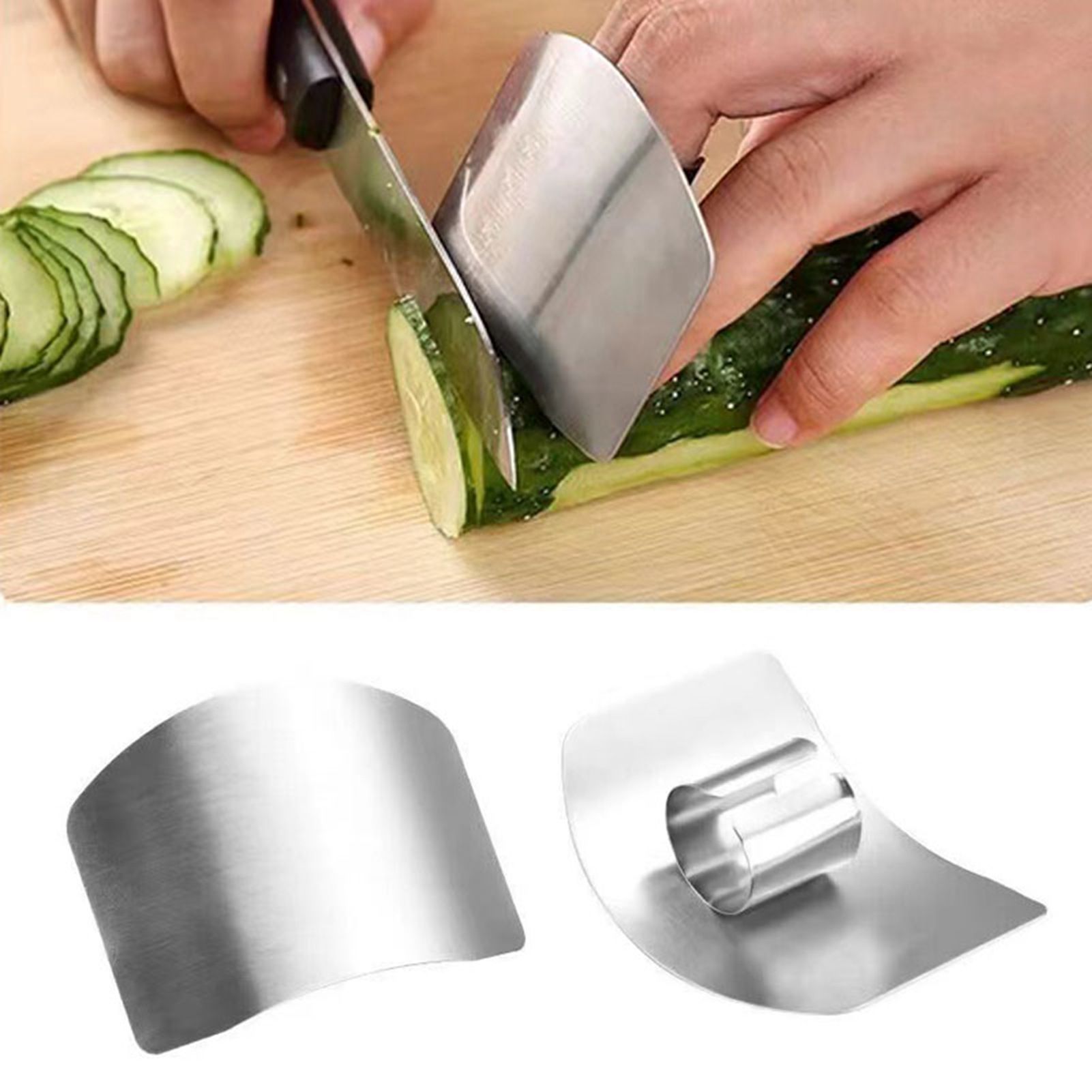 Stainless Steel Finger Guard Adjustable Finger Hand Protector Kitchen Tool for view 3