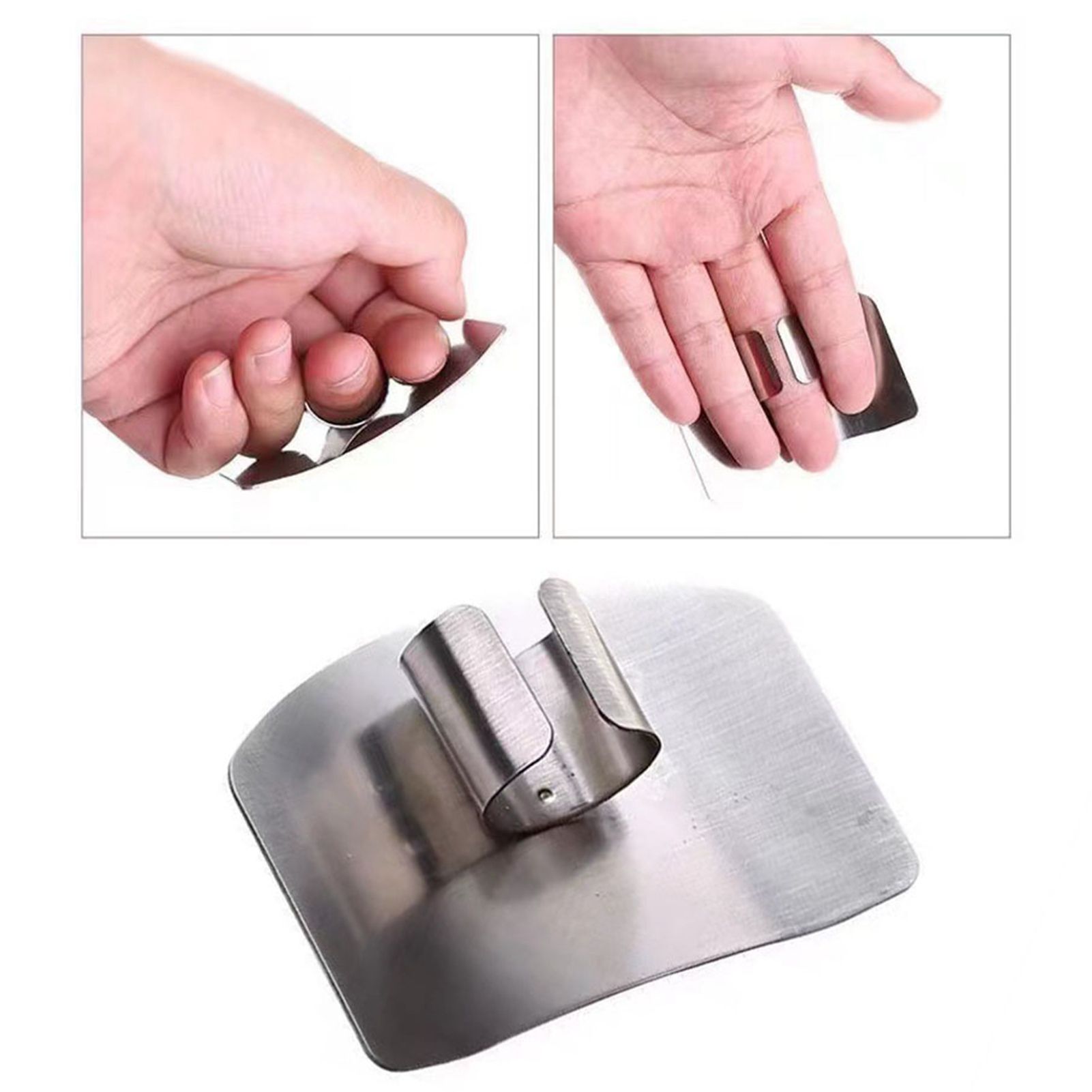 Stainless Steel Finger Guard Adjustable Finger Hand Protector Kitchen Tool for view 5