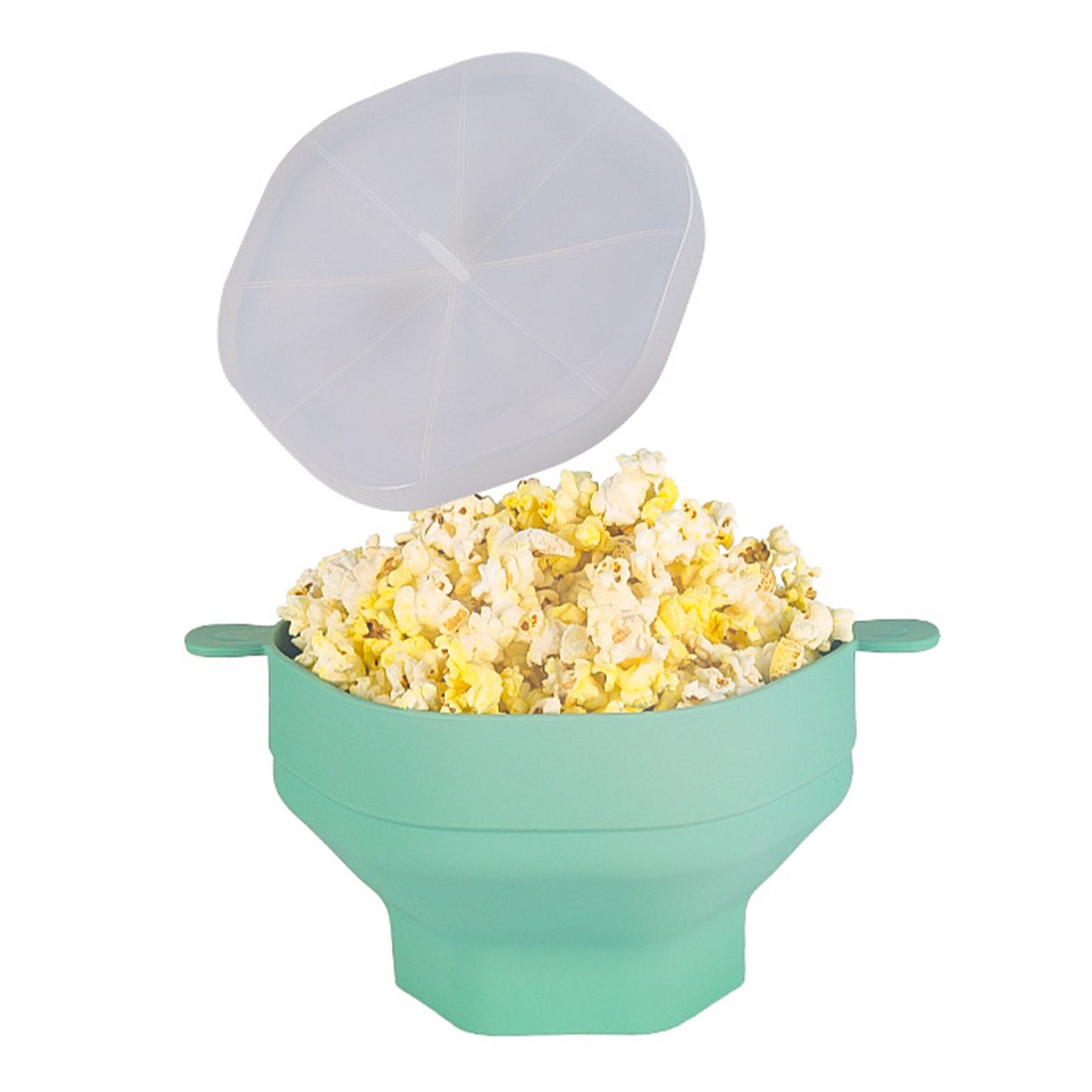 Silicone Microwave Popcorn Popper Folding Popcorn Maker Bowl With Lid Handles view 4