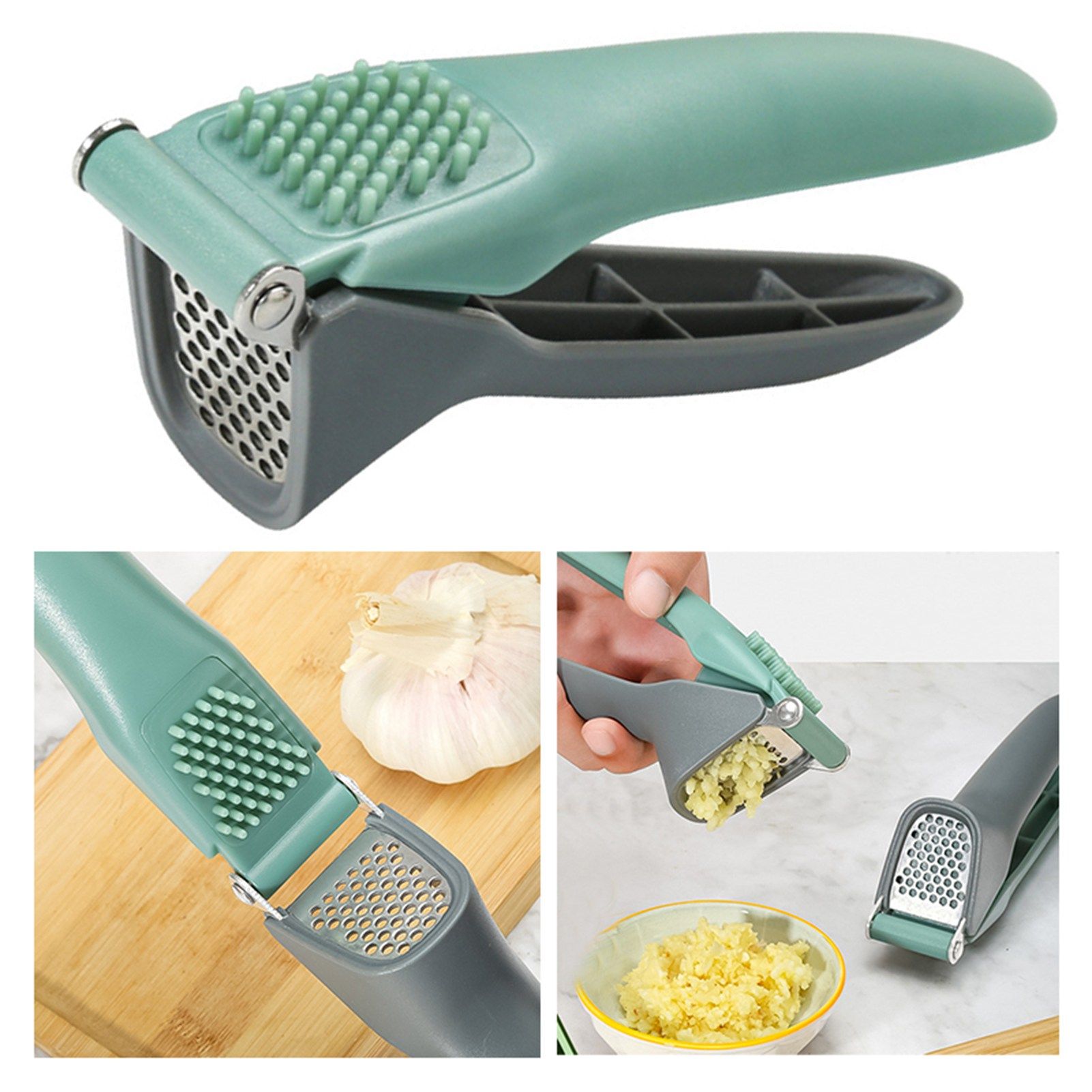 Stainless Steel Garlic Press Manual Easy to Squeeze Clean Garlic Ginger Mincer view 6