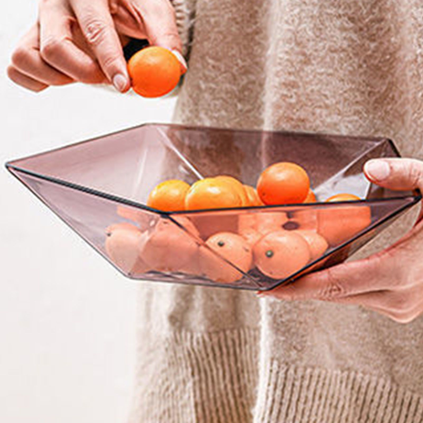 Fruit Bowl Large Capacity Geometric Unbreakable Plastic Snacks Salad Serving view 8