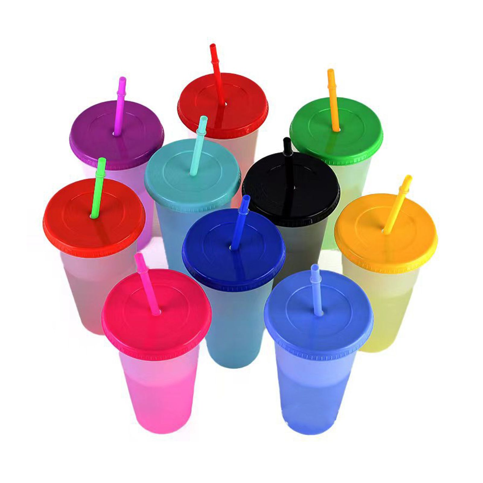 20pcs Color Changing Straw Cups Professional Innovative Food Grade PP Plastic view 3