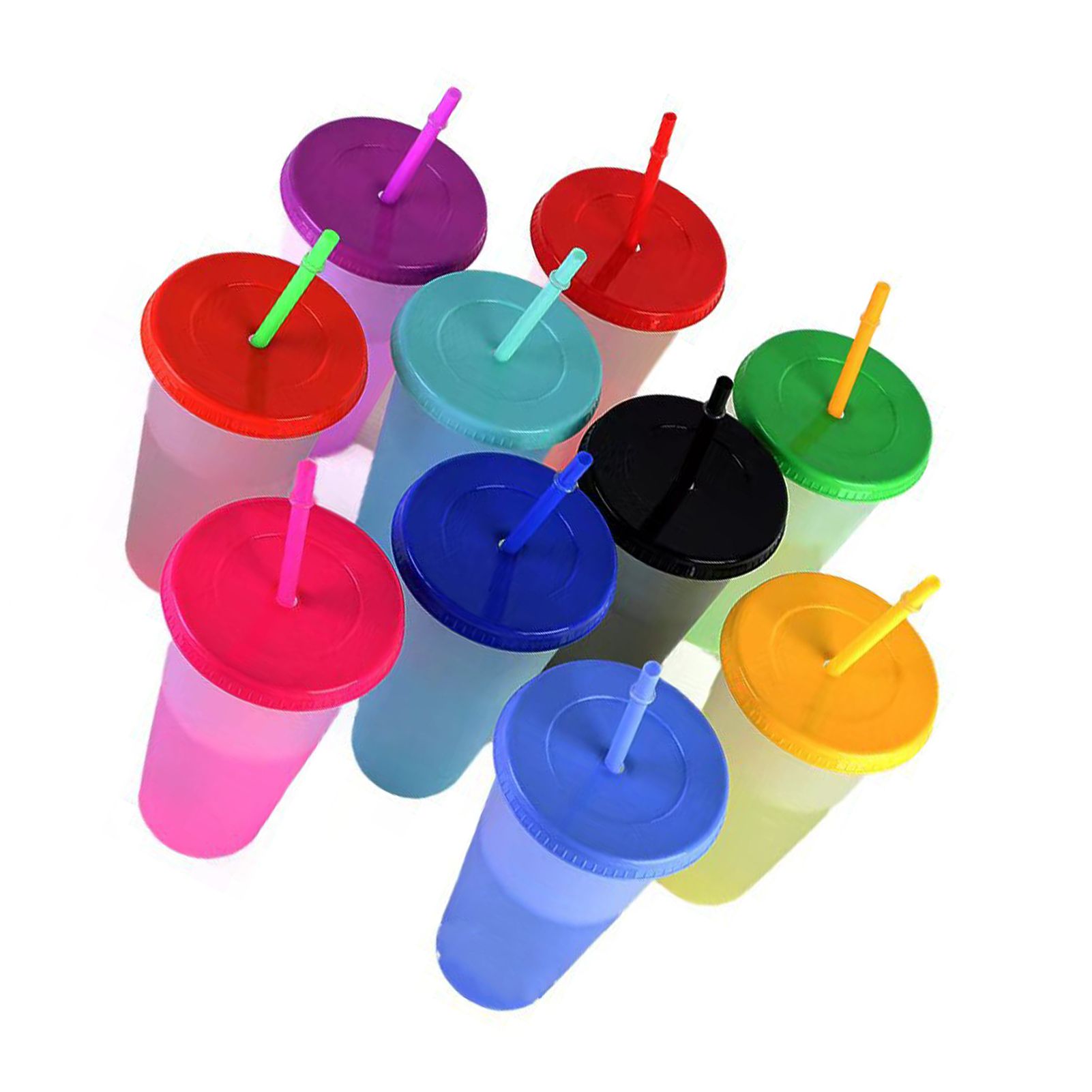20pcs Color Changing Straw Cups Professional Innovative Food Grade PP Plastic view 8