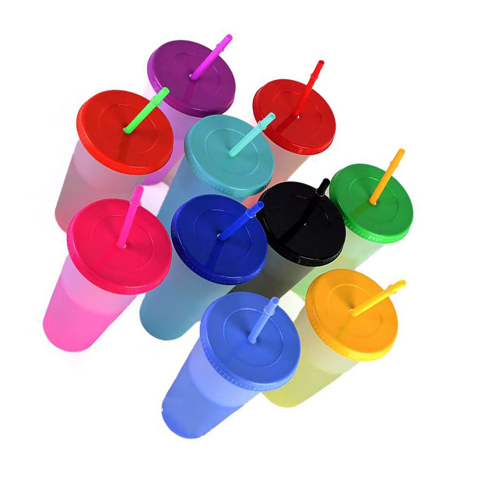 20pcs Color Changing Straw Cups Professional Innovative Food Grade PP Plastic view 9