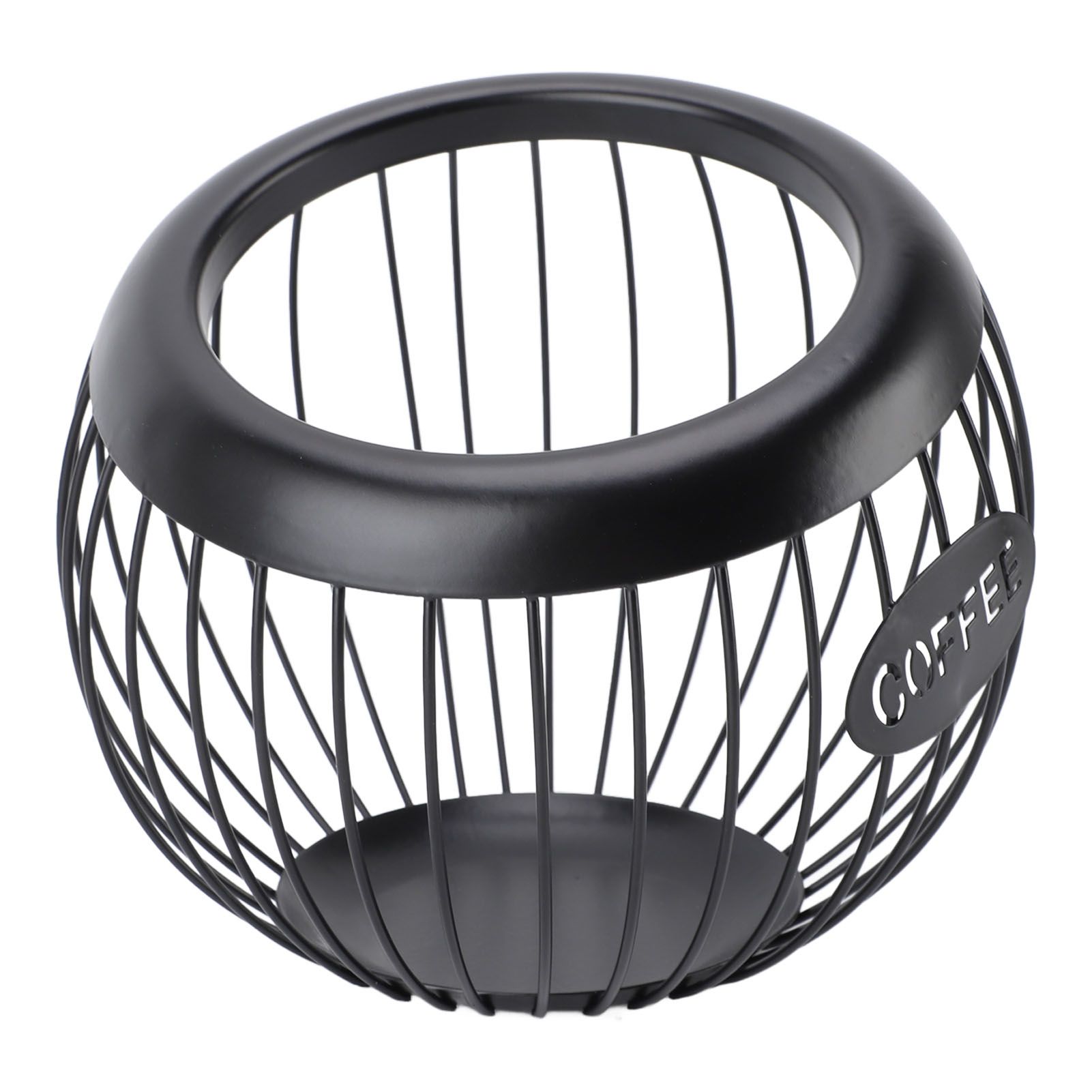 Coffee Pod Storage Basket Black with Letters Large Capacity Iron Rust Proof view 4