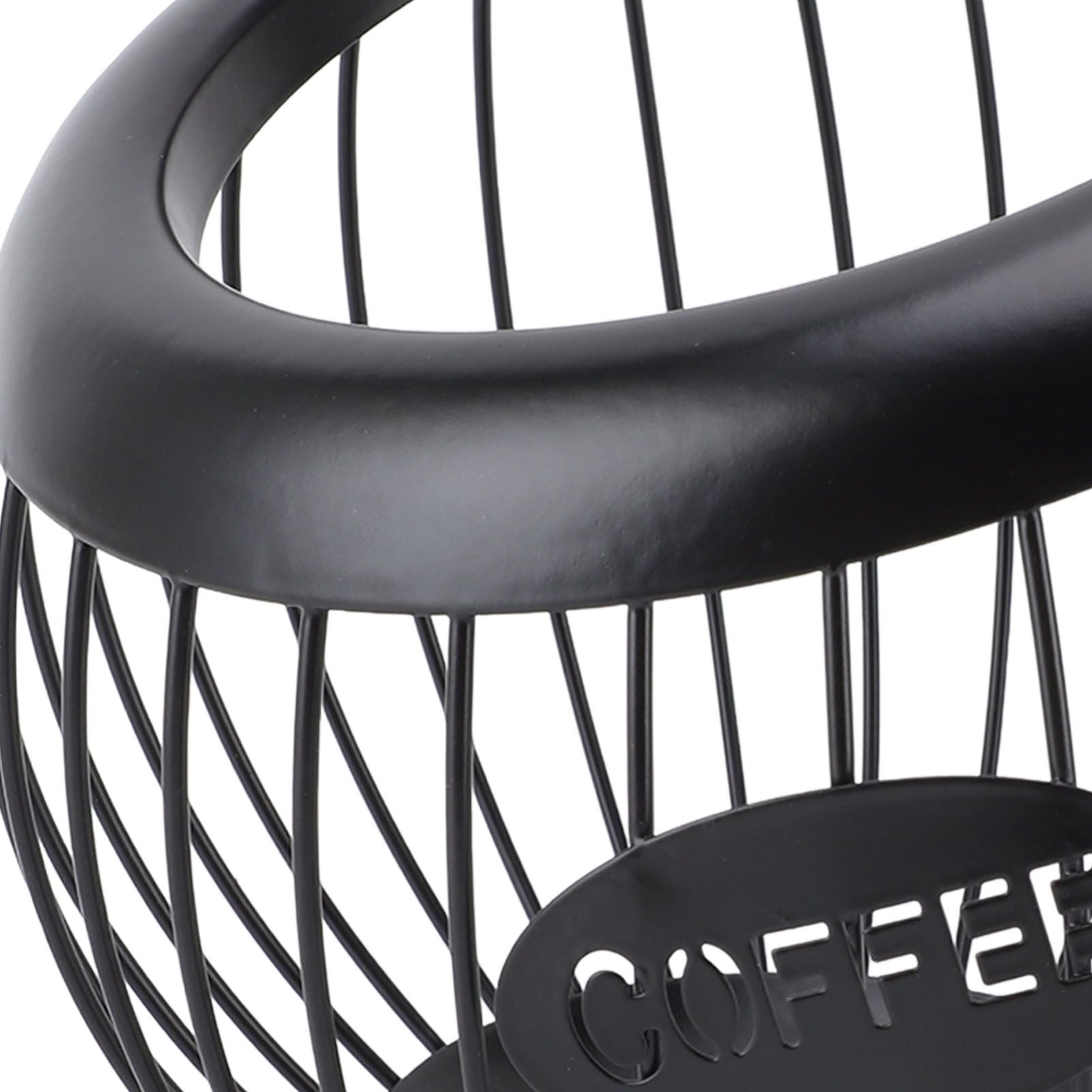 Coffee Pod Storage Basket Black with Letters Large Capacity Iron Rust Proof view 5