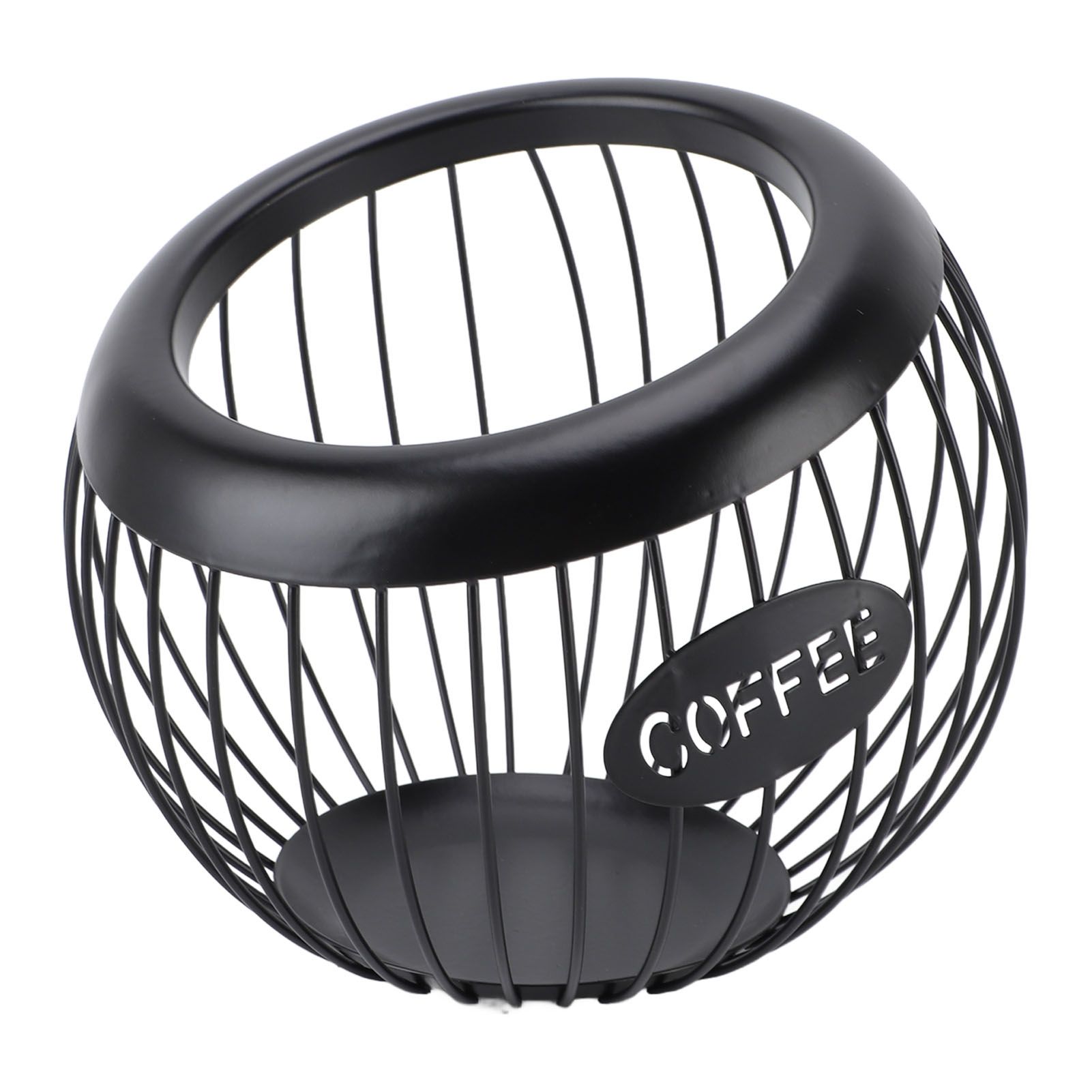 Coffee Pod Storage Basket Black with Letters Large Capacity Iron Rust Proof view 6