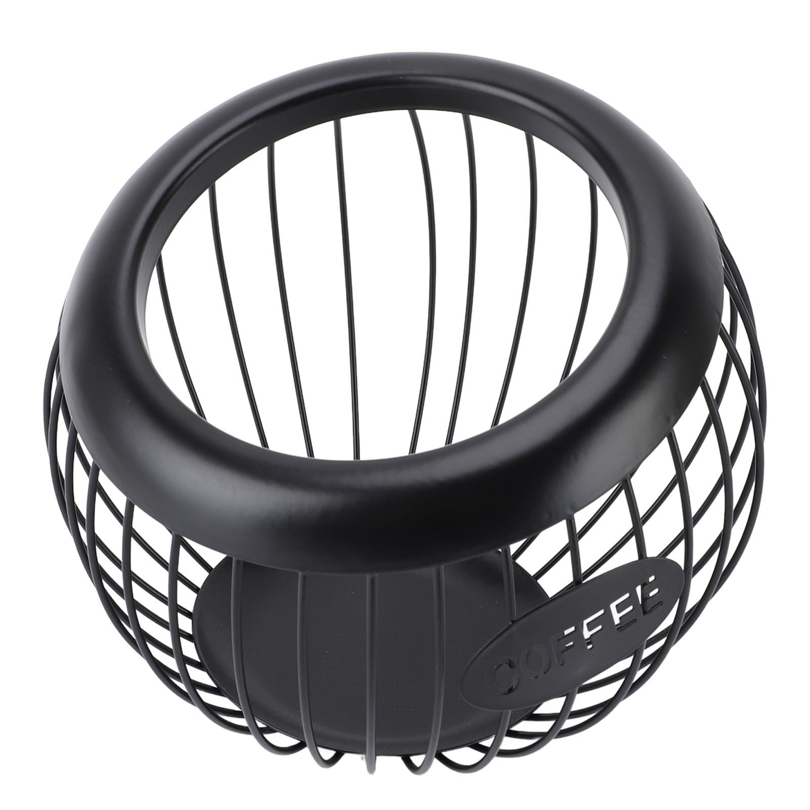 Coffee Pod Storage Basket Black with Letters Large Capacity Iron Rust Proof view 8