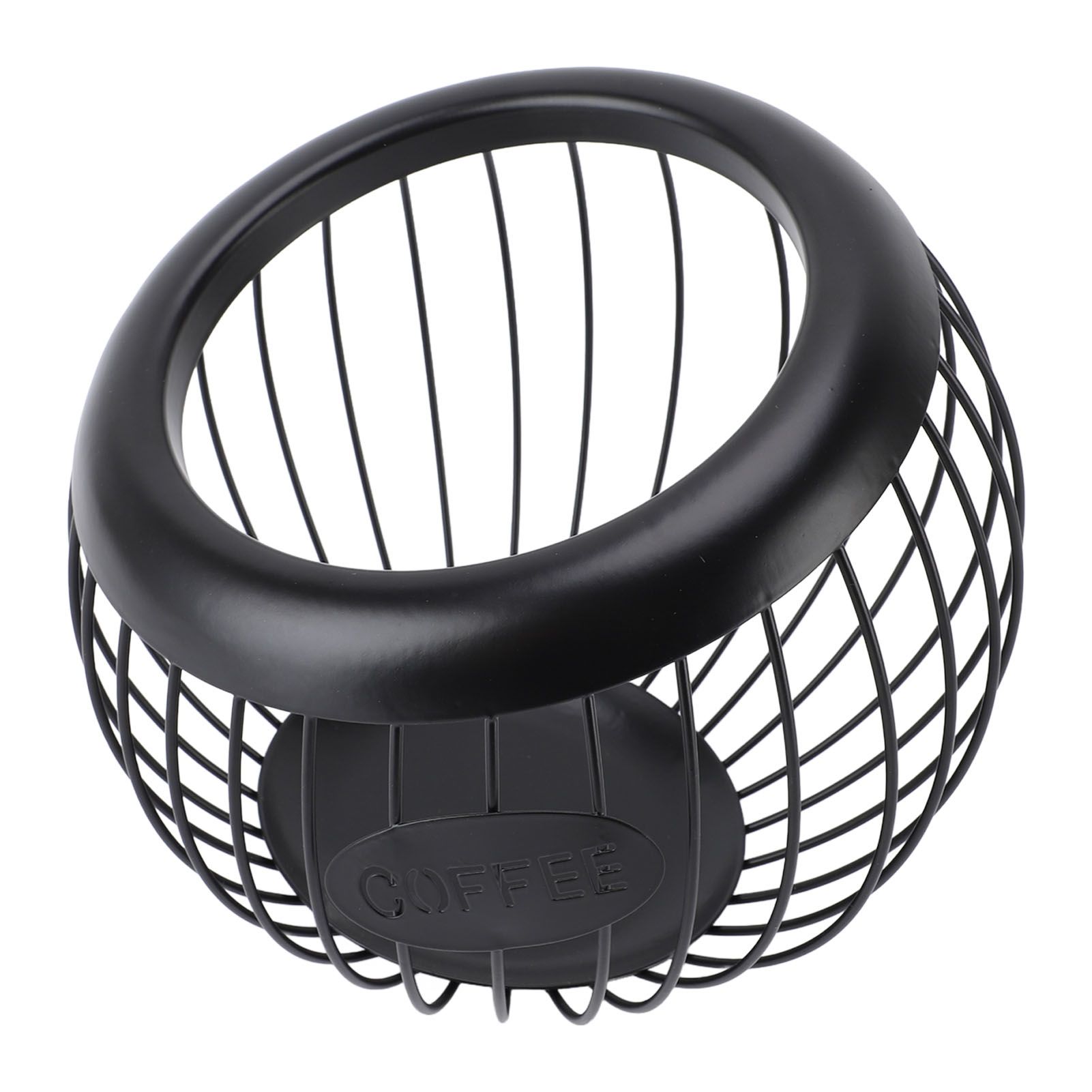 Coffee Pod Storage Basket Black with Letters Large Capacity Iron Rust Proof view 9