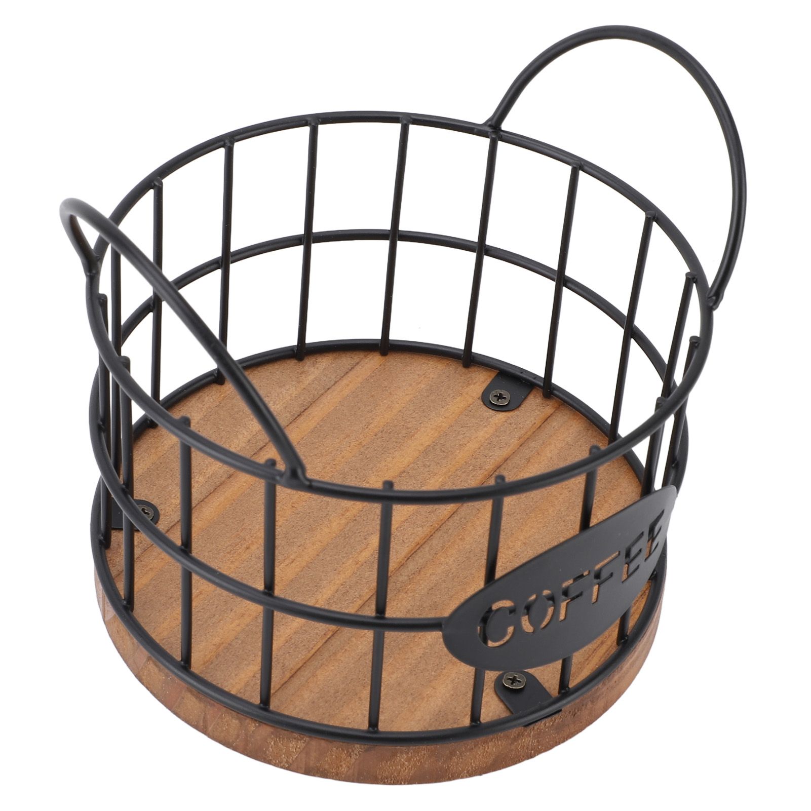 Coffee Pod Basket Round Iron Wire Storage Basket Large Capacity Coffee Capsule