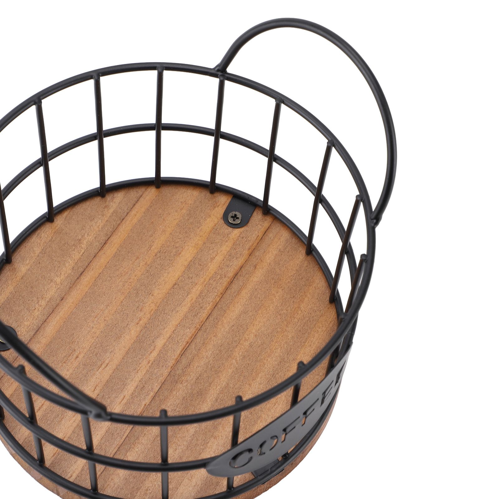 Coffee Pod Basket Round Iron Wire Storage Basket Large Capacity Coffee Capsule view 2