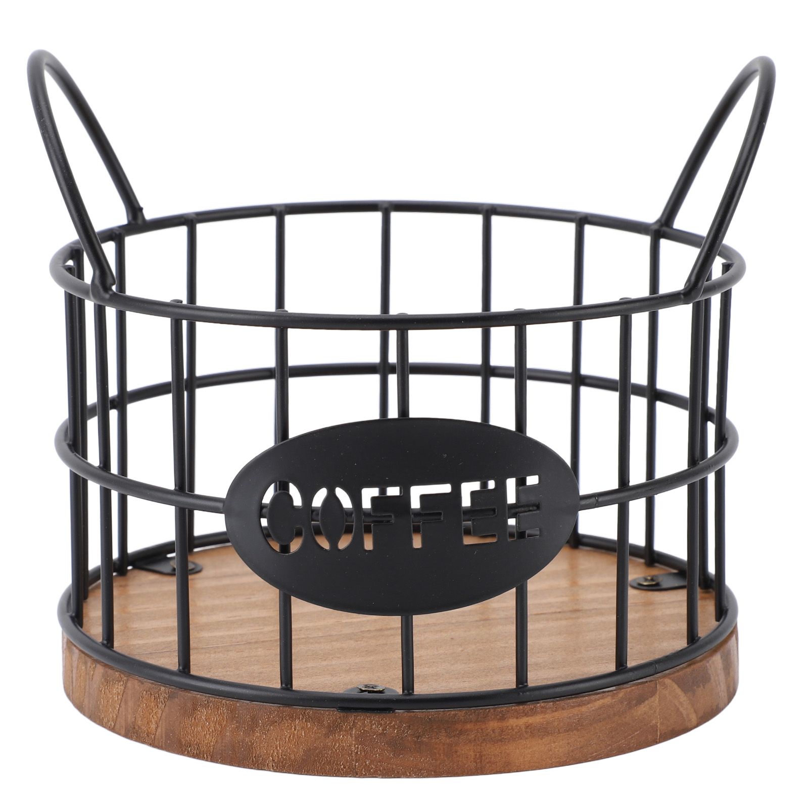 Coffee Pod Basket Round Iron Wire Storage Basket Large Capacity Coffee Capsule view 3