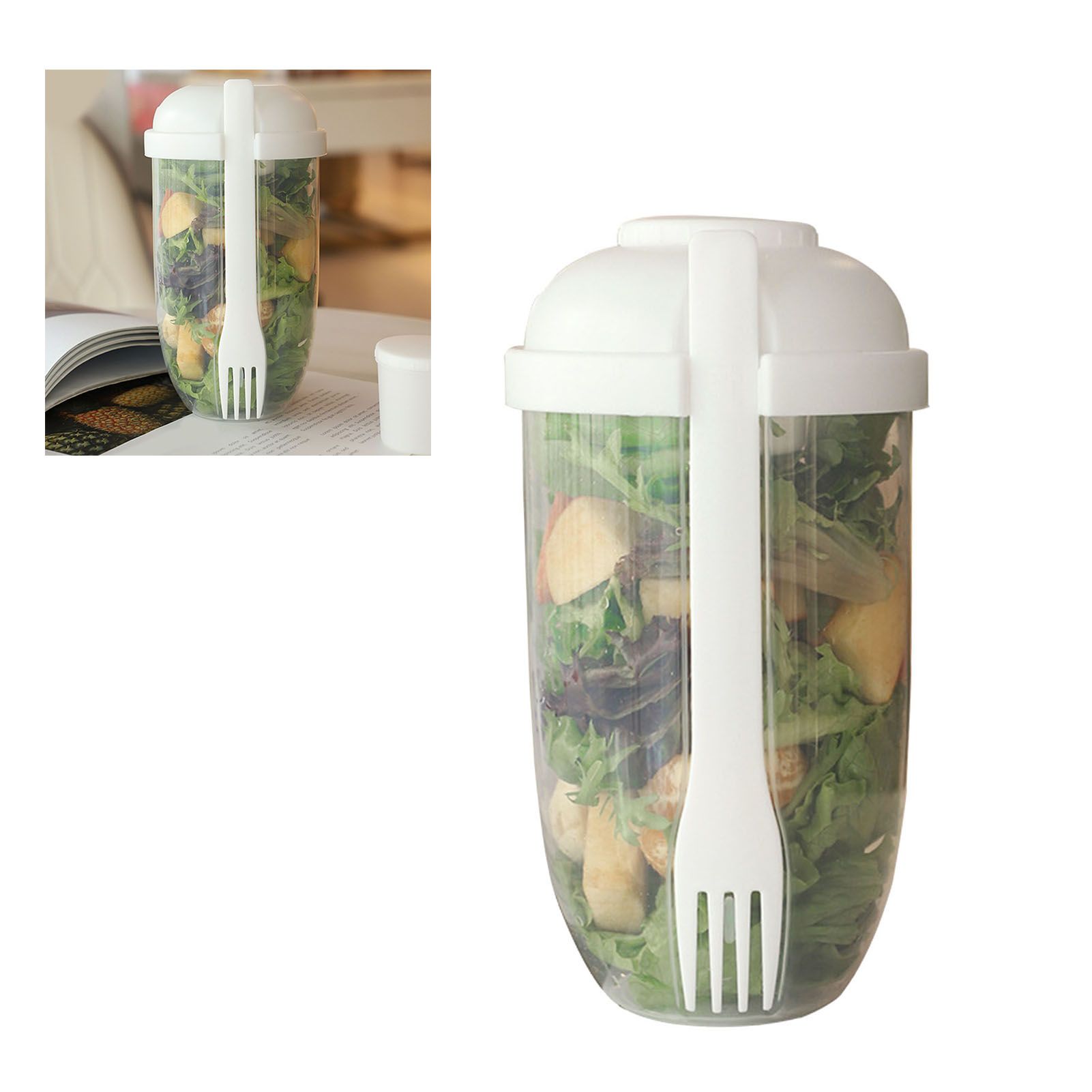 Salad Cup PP Portable Salad Container with Lid and Fork for Travel Outdoor view 9