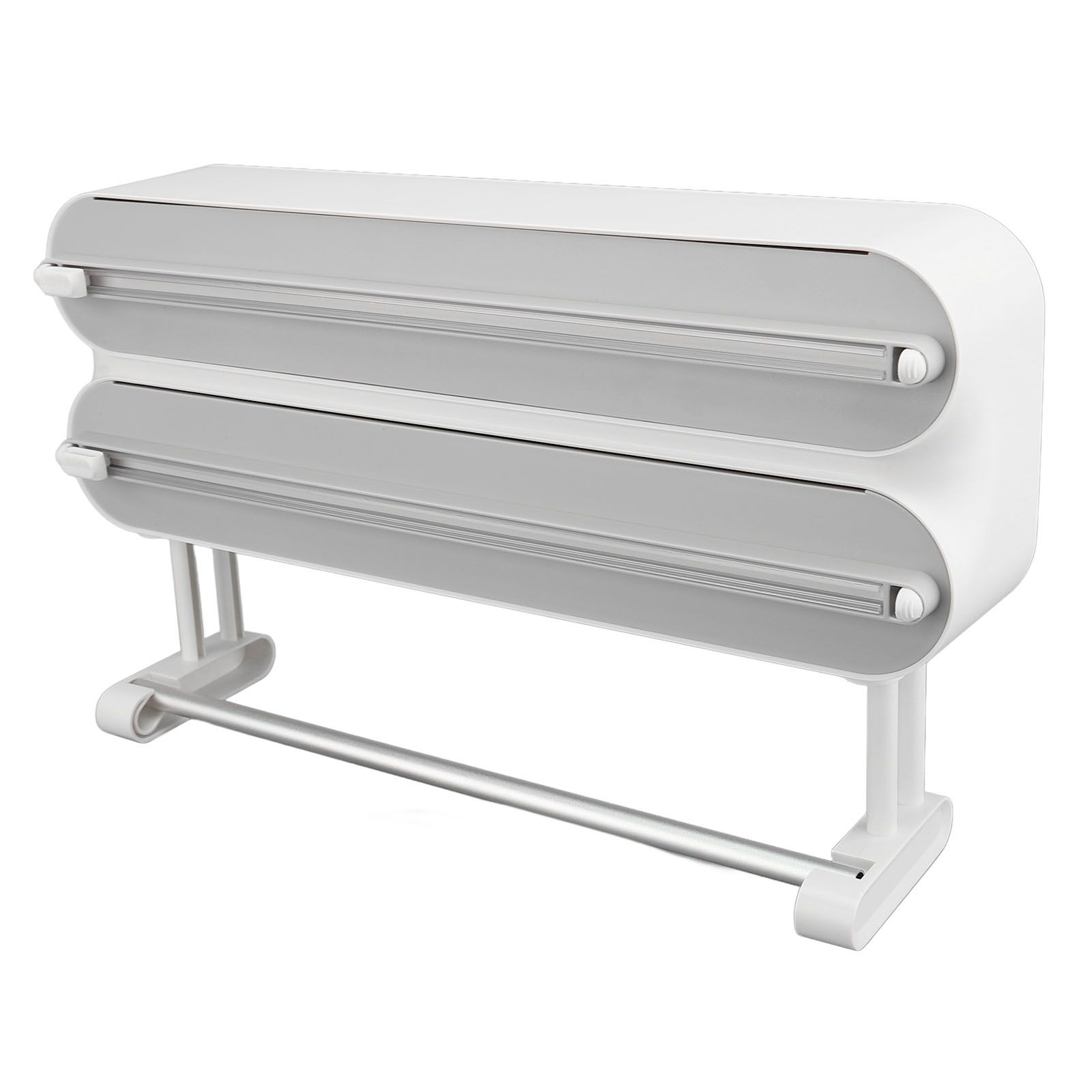 3 in 1 Wrap Cutter Organizer with Paper Towel Holder Magnetic Plastic Aluminum view 9