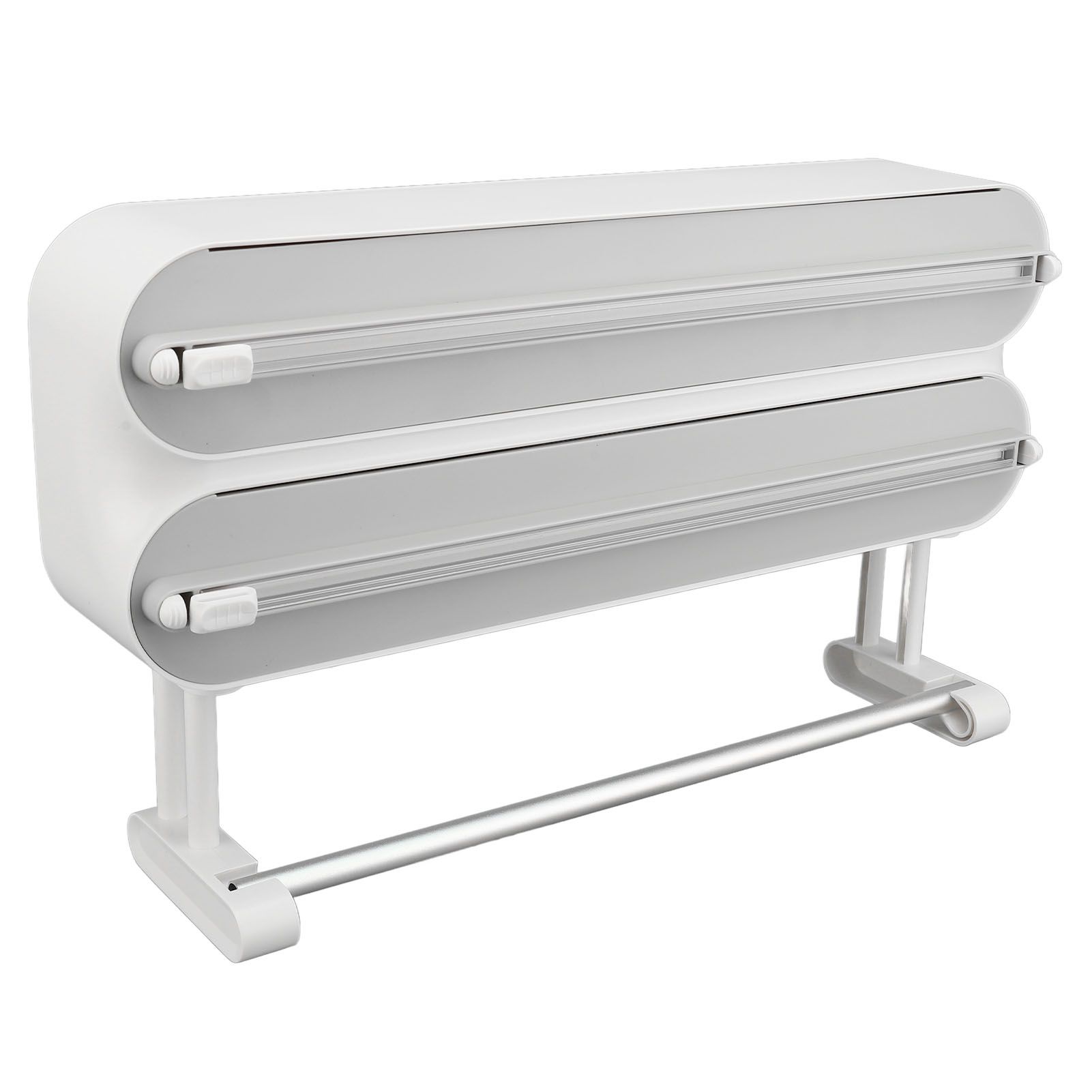 3 in 1 Wrap Cutter Organizer with Paper Towel Holder Magnetic Plastic Aluminum view 10