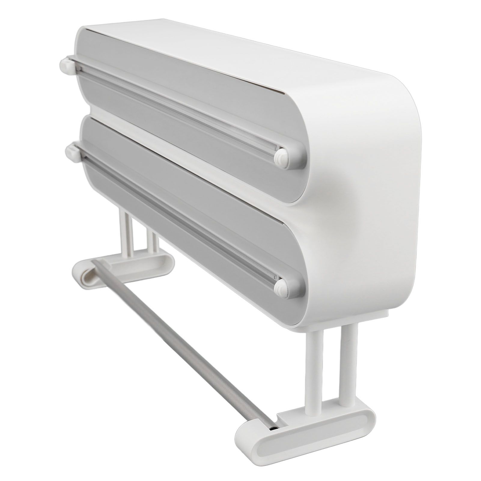 3 in 1 Wrap Cutter Organizer with Paper Towel Holder Magnetic Plastic Aluminum view 11