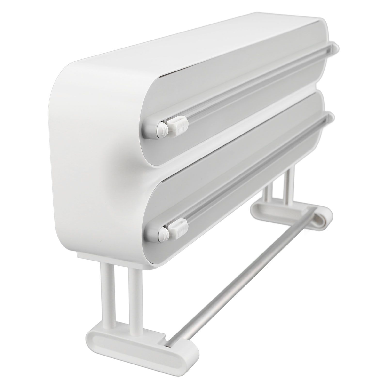 3 in 1 Wrap Cutter Organizer with Paper Towel Holder Magnetic Plastic Aluminum view 12