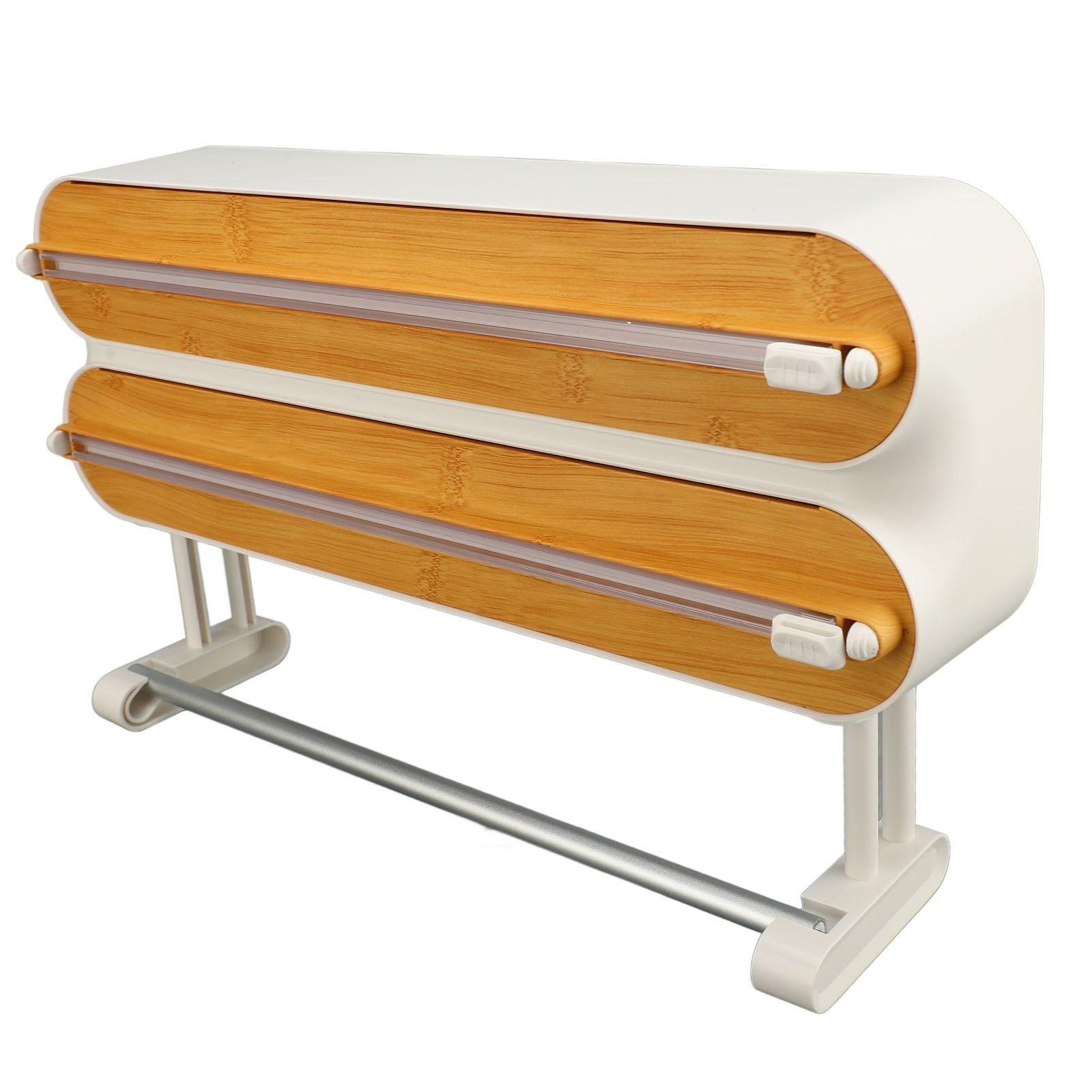Plastic Wrap Dispenser Innovative Wooden Grain Adjustable Wall 3 In 1 Wrap view 8
