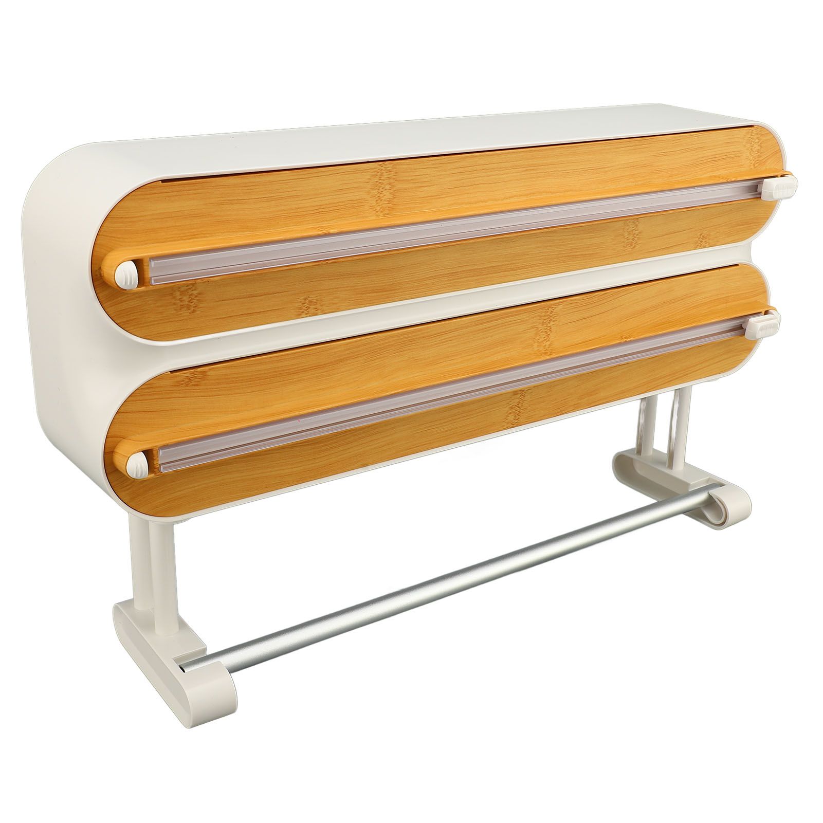 Plastic Wrap Dispenser Innovative Wooden Grain Adjustable Wall 3 In 1 Wrap view 9