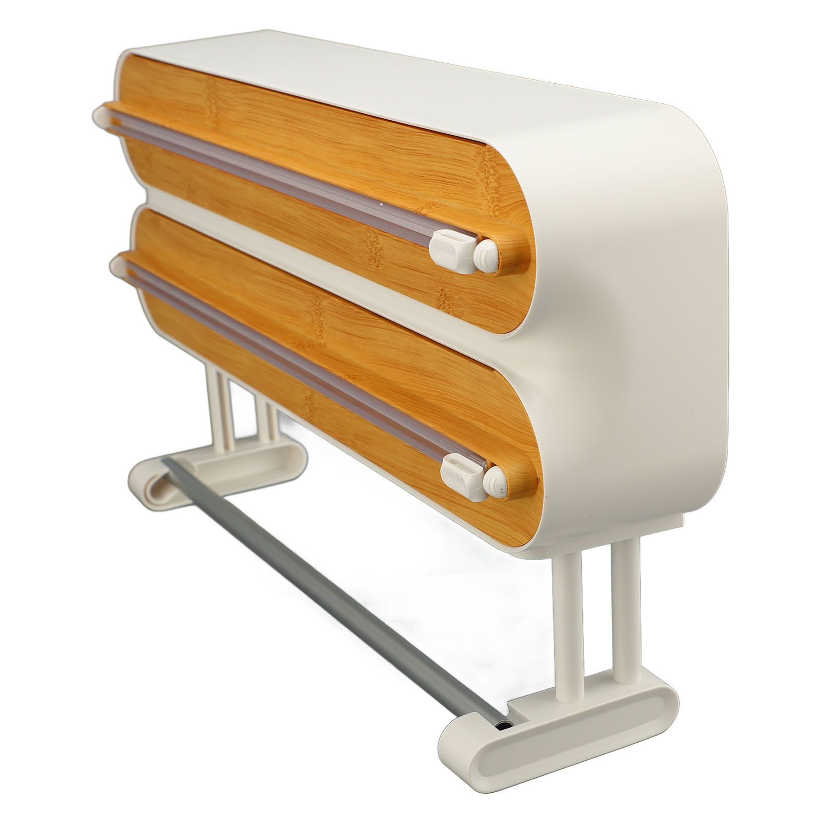 Plastic Wrap Dispenser Innovative Wooden Grain Adjustable Wall 3 In 1 Wrap view 10