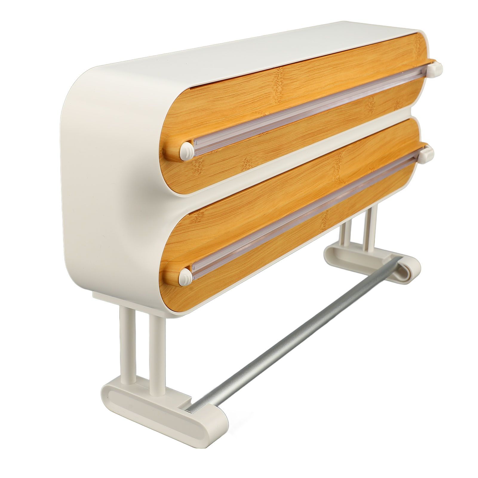 Plastic Wrap Dispenser Innovative Wooden Grain Adjustable Wall 3 In 1 Wrap view 11
