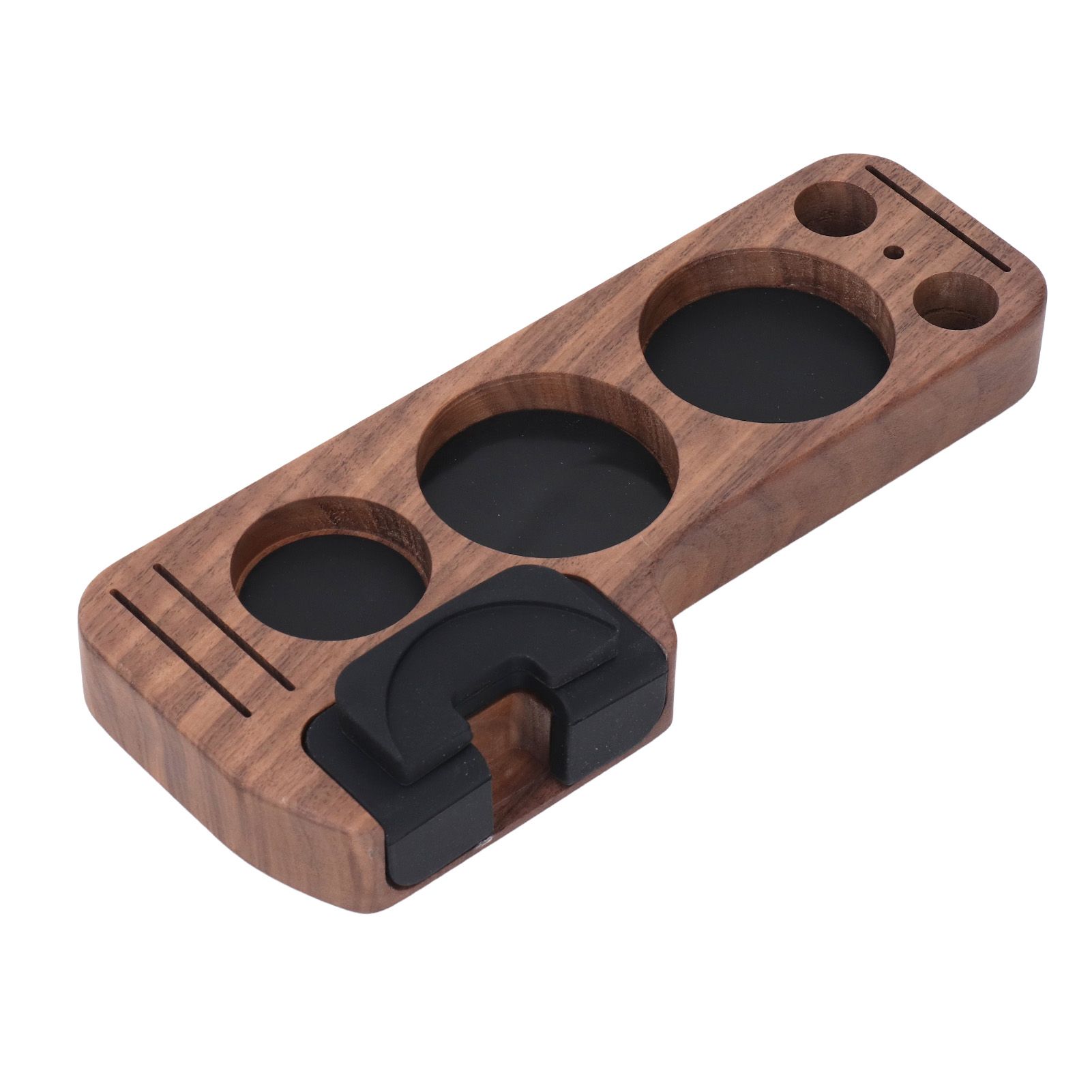 Compact Tamping Station Tamper Station Base Holder Wooden Coffee Portafilters