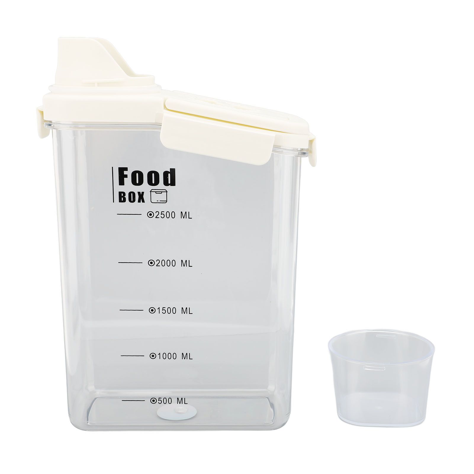 Cereal Storage Container with Pourable Spout Ergonomic Handle Lid Scale Timing view 3