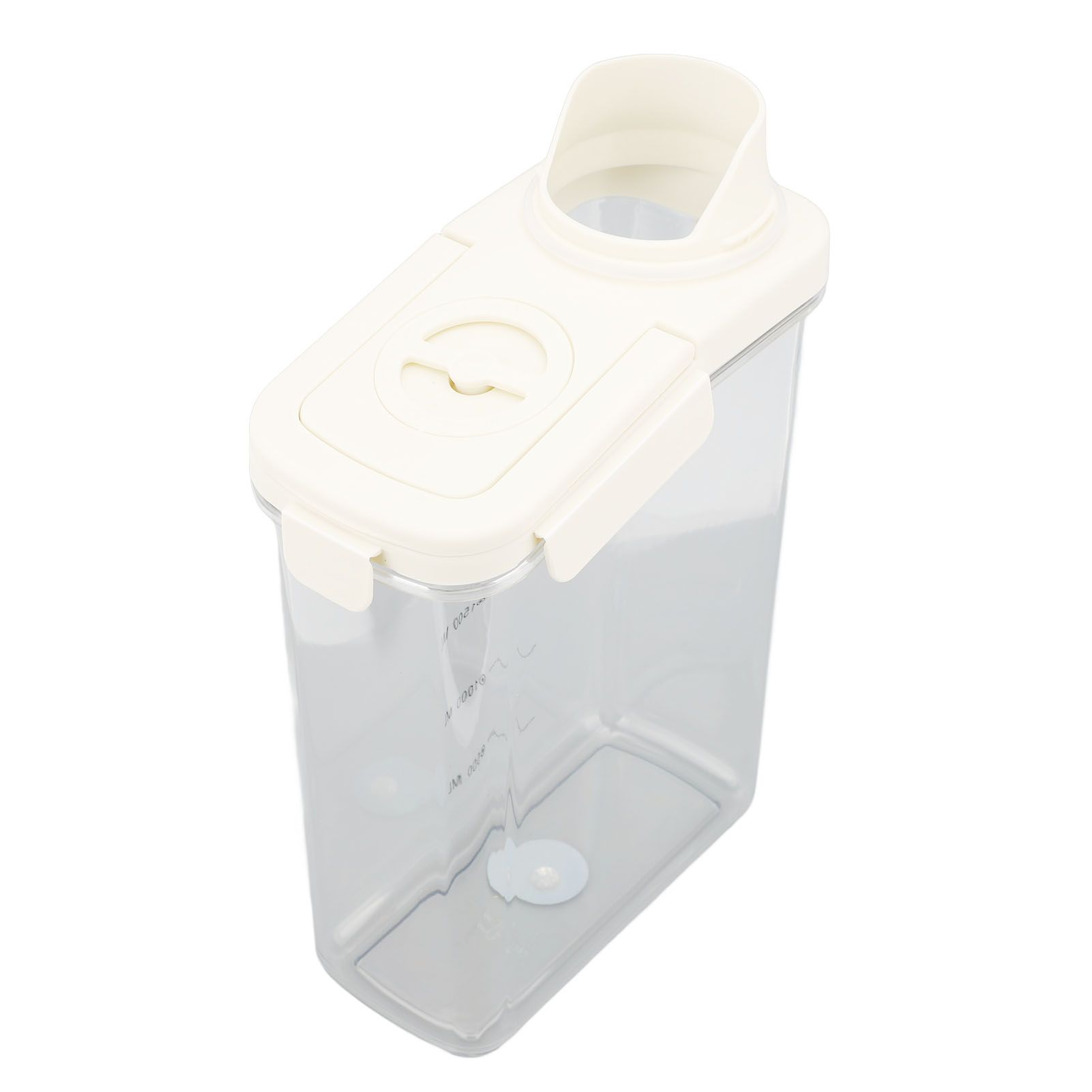 Cereal Storage Container with Pourable Spout Ergonomic Handle Lid Scale Timing view 4