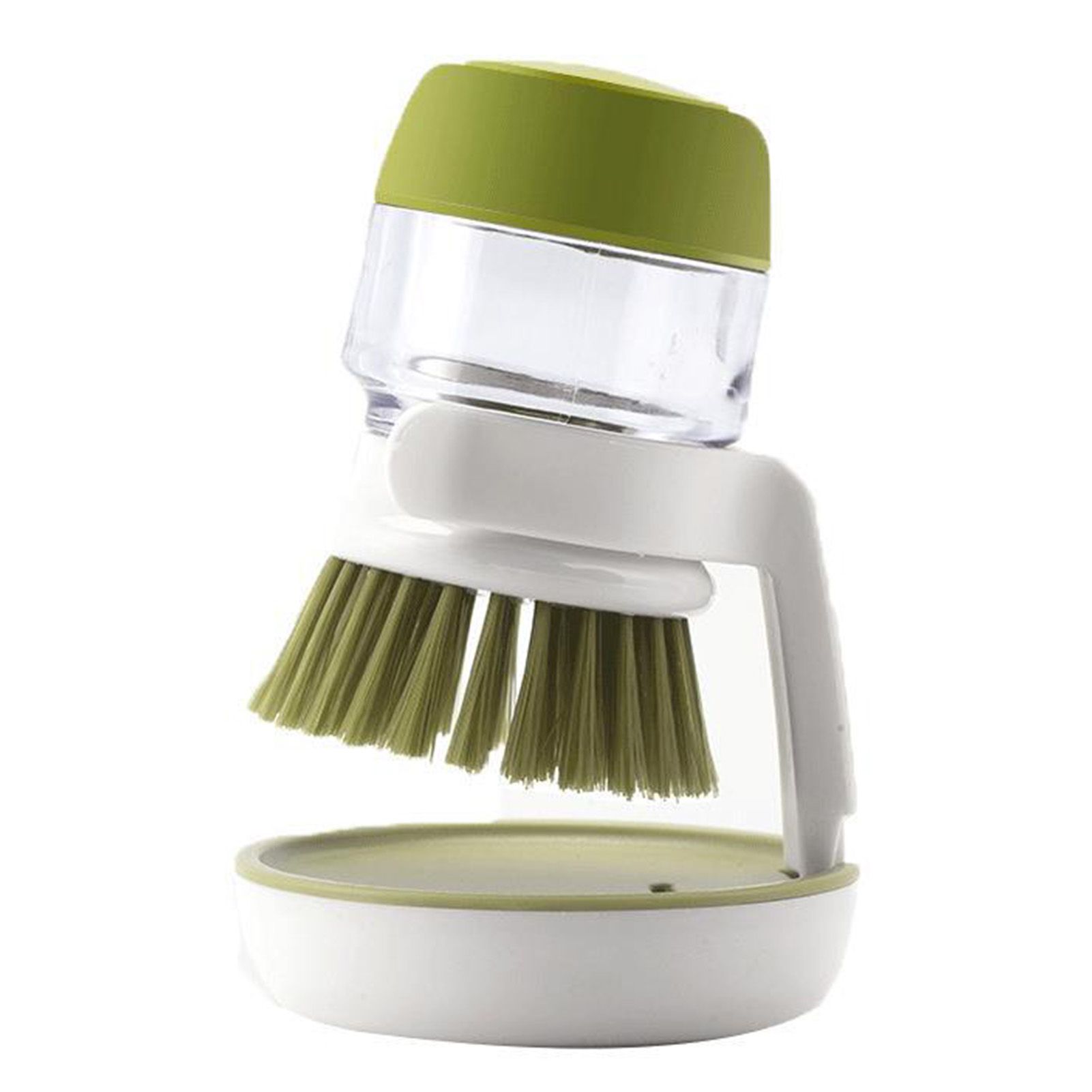 Soap Dispenser Brush Portable Soap Dispensing Palm Brush Storage Set with Drip