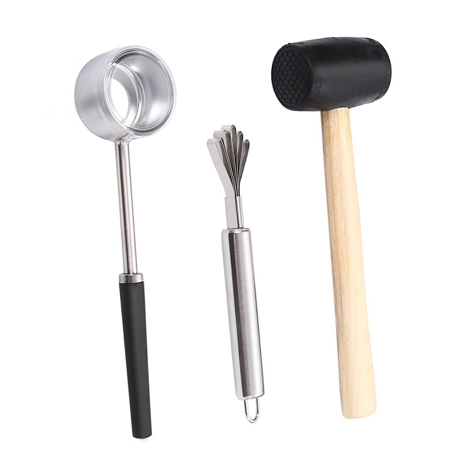 3pcs/Set Coconut Opener Tool Set Stainless Steel Easy to Handle Coconut