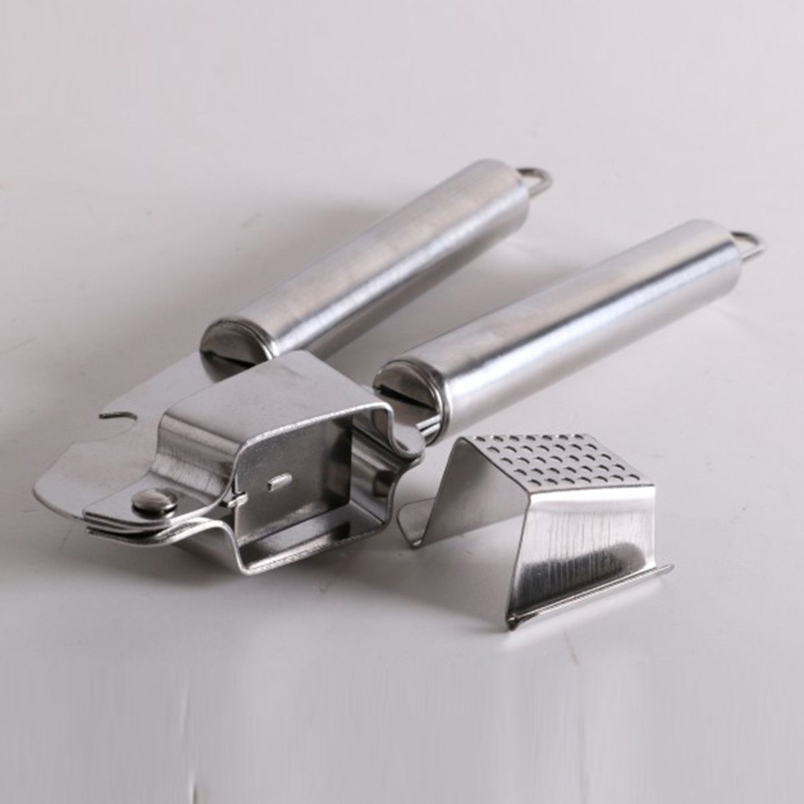 Manual Garlic Press Stainless Steel Rust Proof Curved Garlic Mincer Kitchen view 9