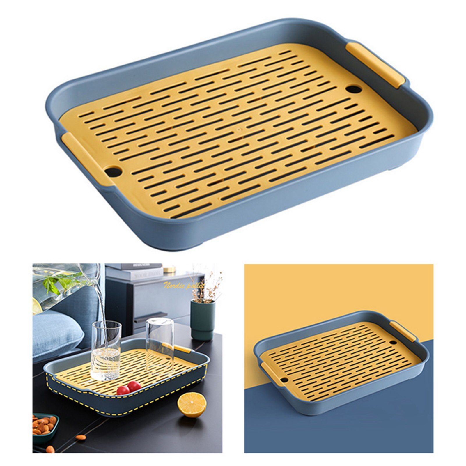 Double Layer Drain Tray Dish Drainer Drying Rack Plastic Tea Tray for Cup Bowl view 5
