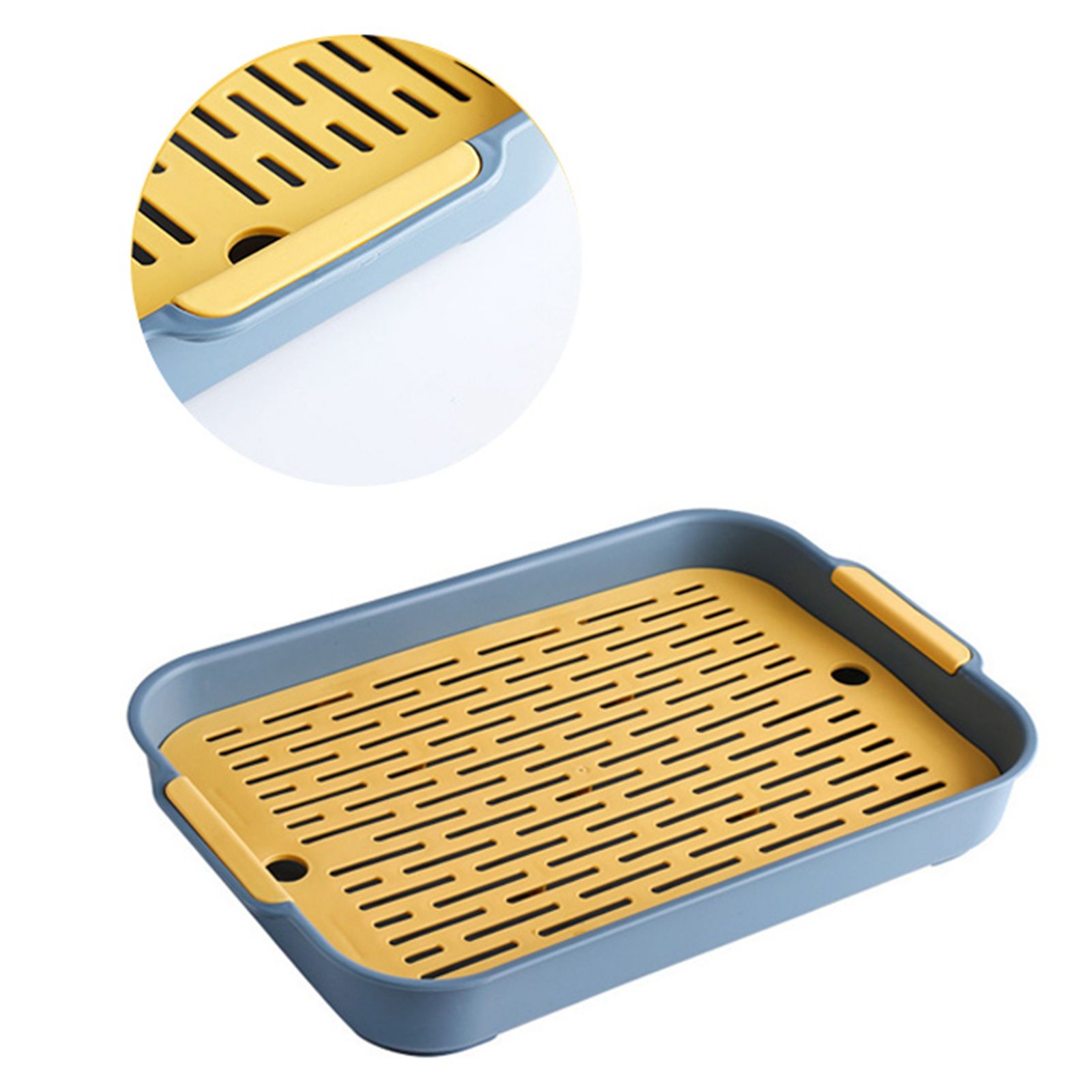 Double Layer Drain Tray Dish Drainer Drying Rack Plastic Tea Tray for Cup Bowl view 6