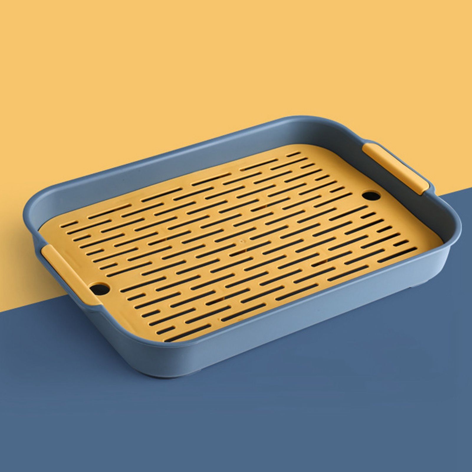 Double Layer Drain Tray Dish Drainer Drying Rack Plastic Tea Tray for Cup Bowl view 9