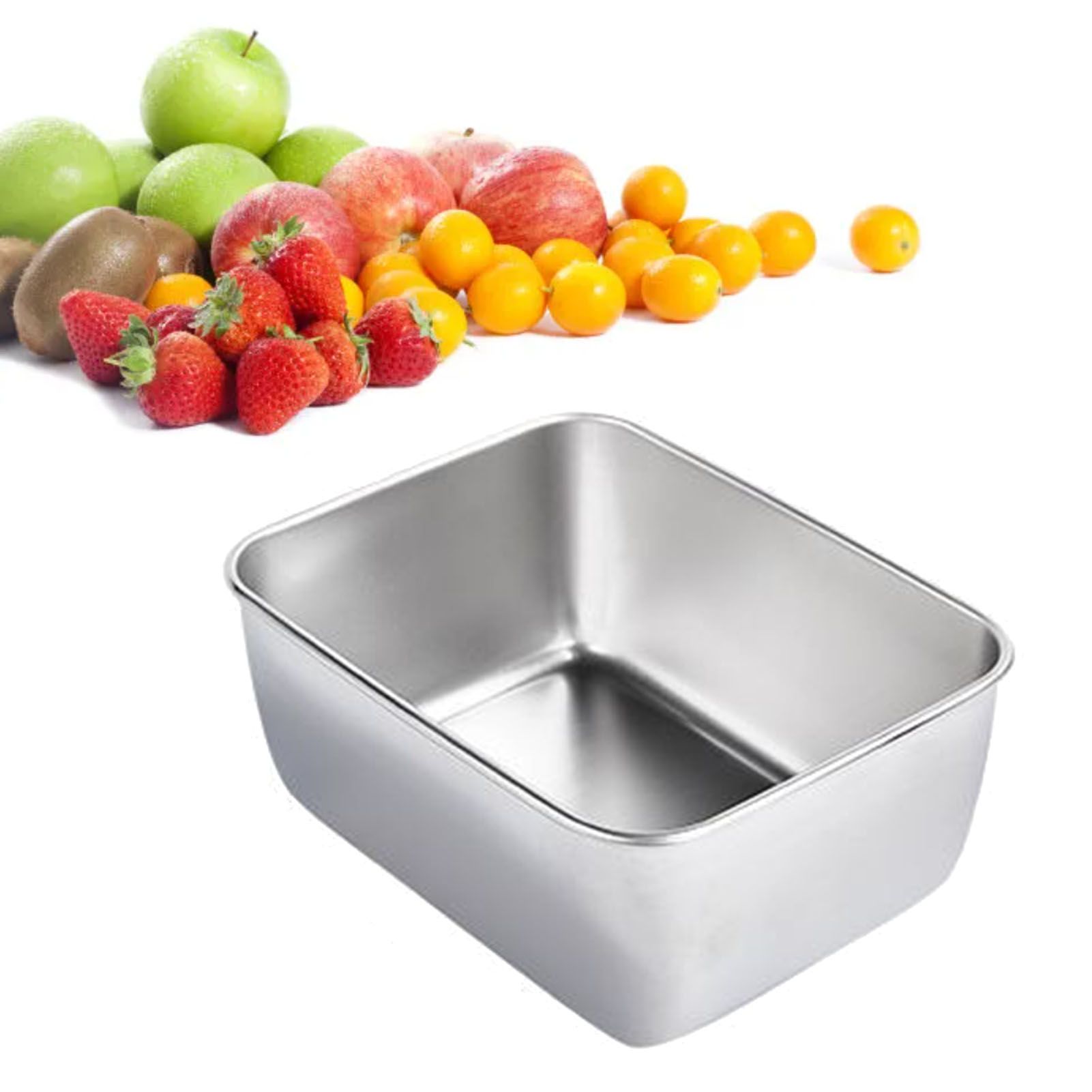 304 Stainless Steel Tray Dish Plate Rectangle Food Storage Container for Fruit view 8