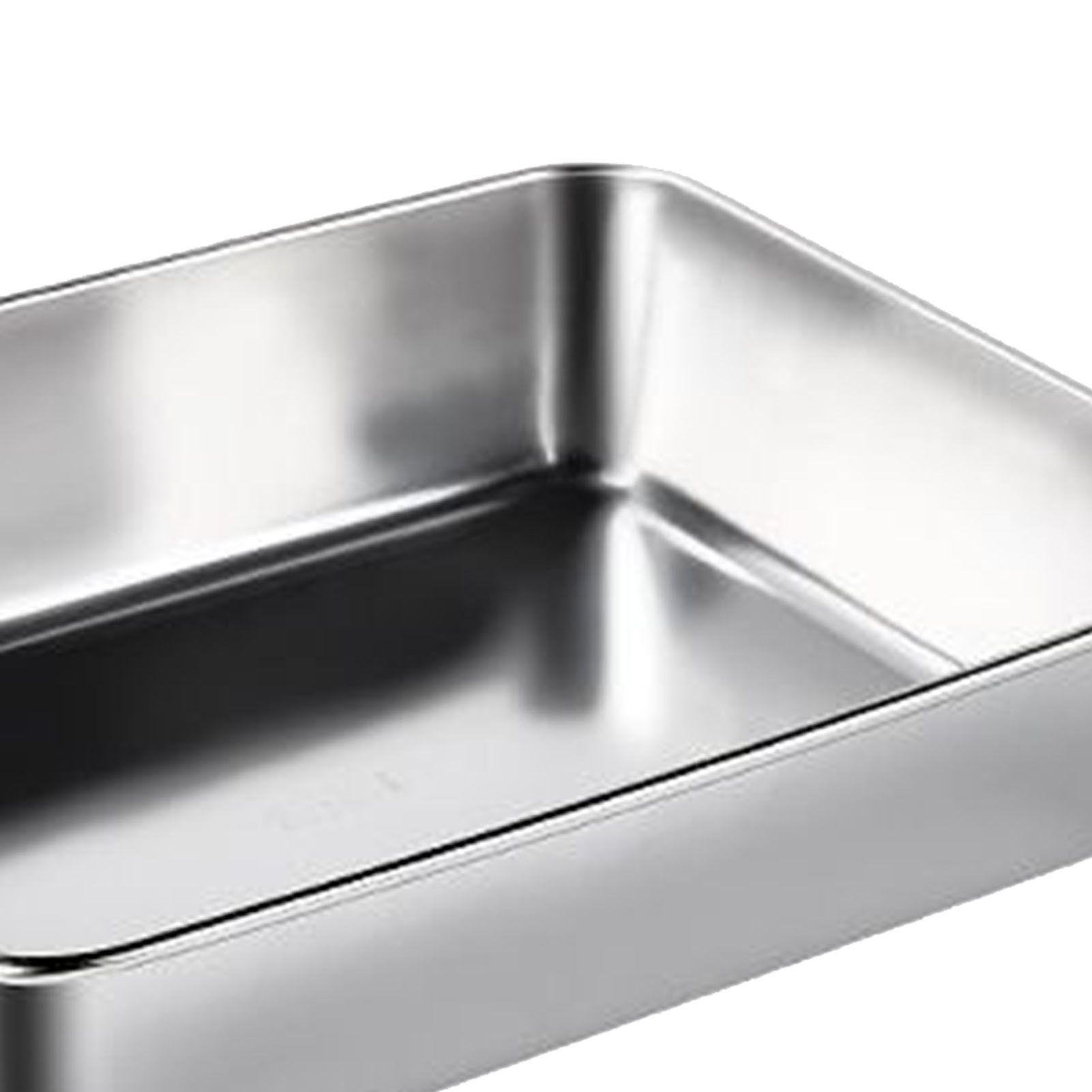304 Stainless Steel Tray Dish Plate Rectangle Food Storage Container for Fruit view 2