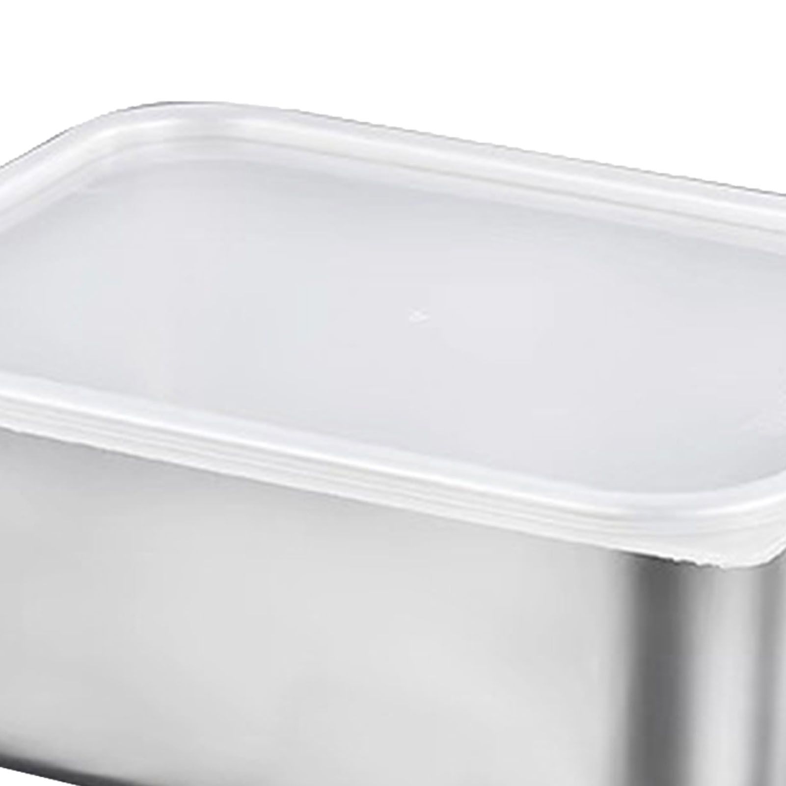 Food Storage Container with Lid 304 Stainless Steel Square Lunch Container for view 2