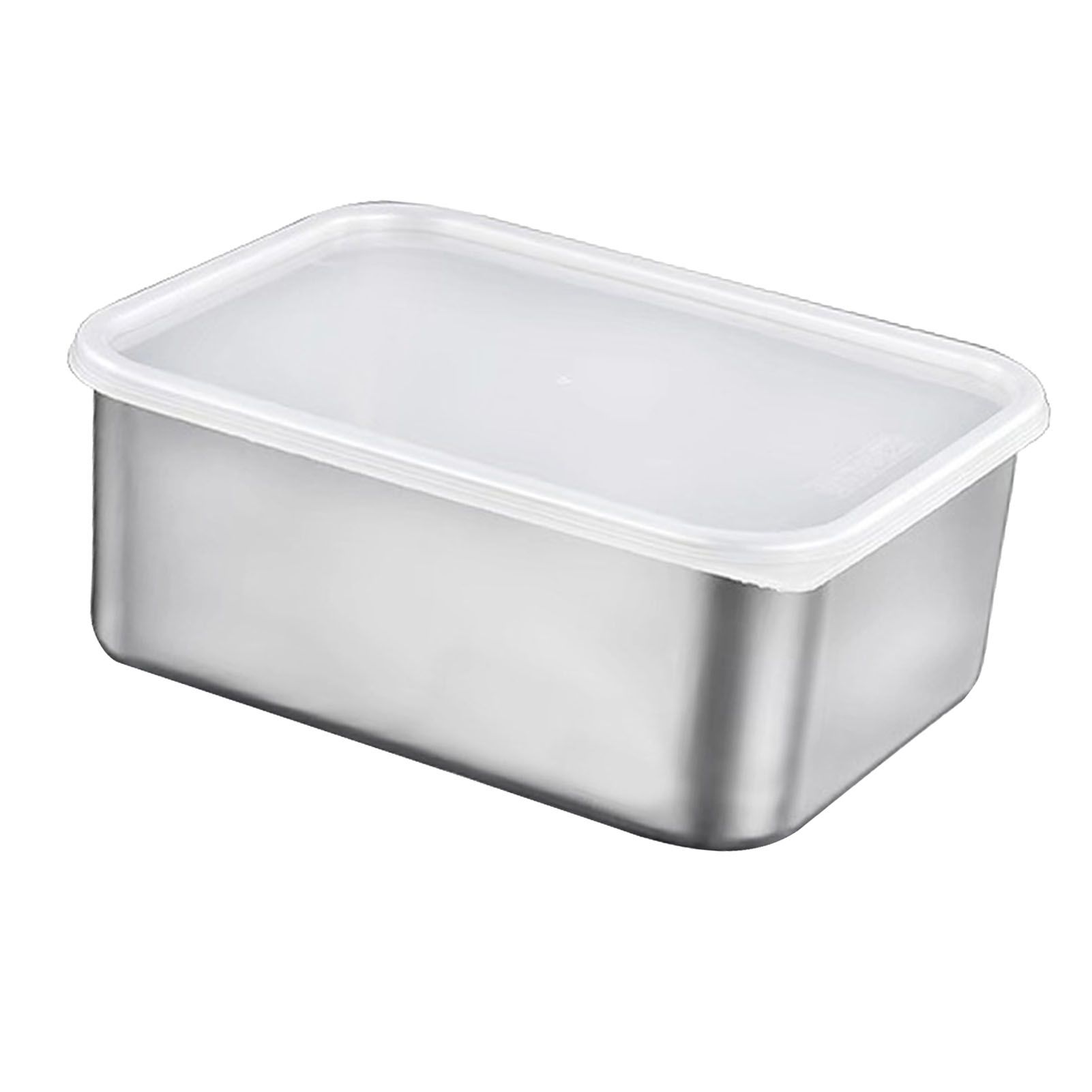 Food Storage Container with Lid 304 Stainless Steel Square Lunch Container for view 4