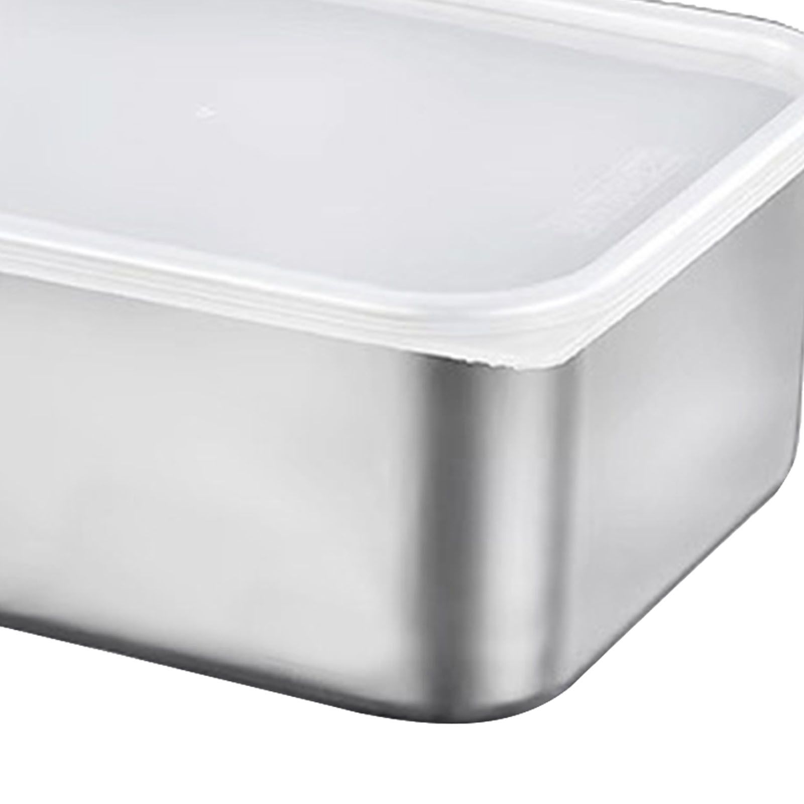 Food Storage Container with Lid 304 Stainless Steel Square Lunch Container for view 5