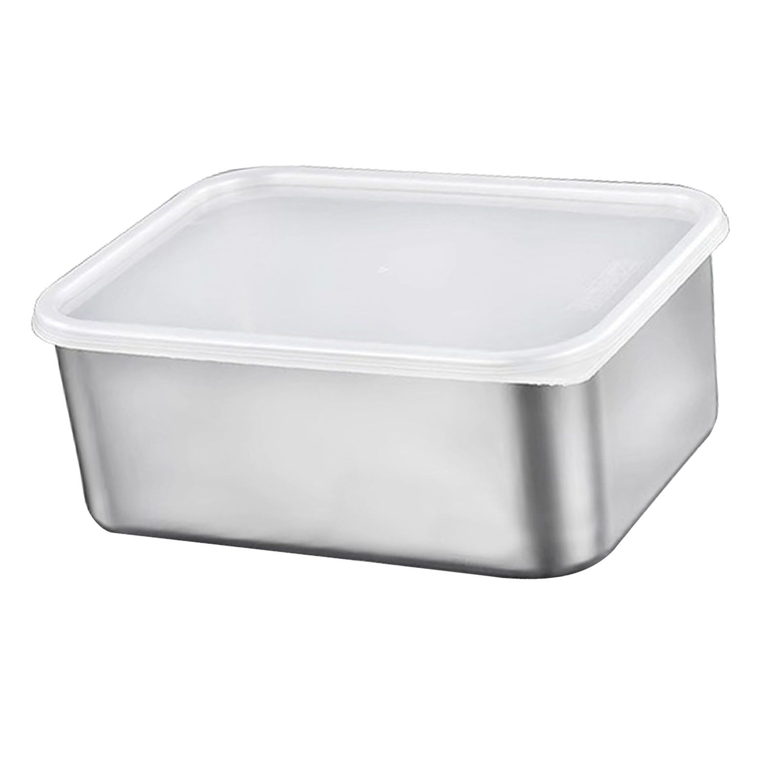 Food Storage Container with Lid 304 Stainless Steel Square Lunch Container for view 6