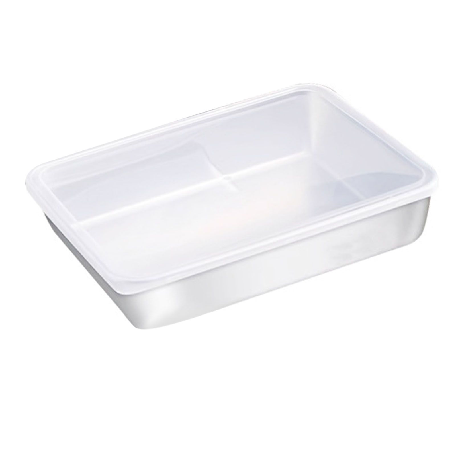 Food Storage Container with Lid 304 Stainless Steel Square Lunch Container for view 4