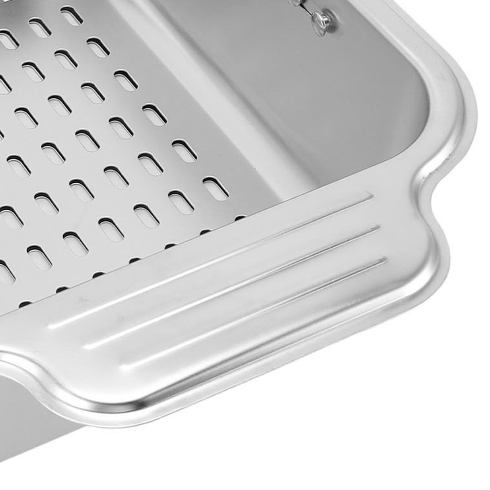 Expandable Dish Drying Rack Stainless Steel Over Sink Dish Drainer Rack Basket view 2