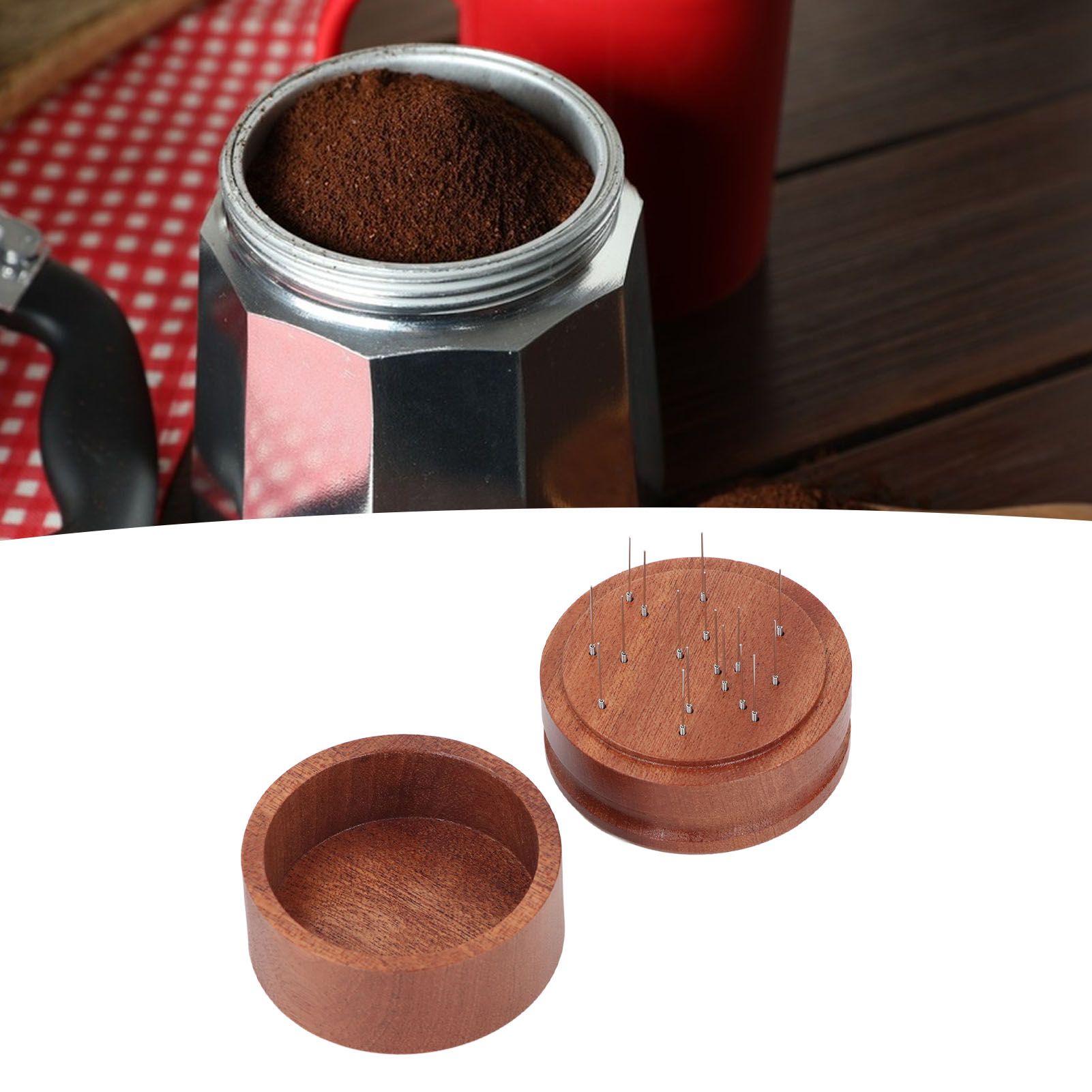 Coffee Needle Distributor Shabili Wood Time Labor Saving Wooden Grind Tamper view 12