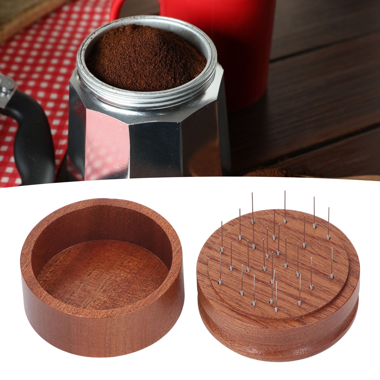 Coffee Needle Distributor Shabili Wood Time Labor Saving Wooden Grind Tamper view 11