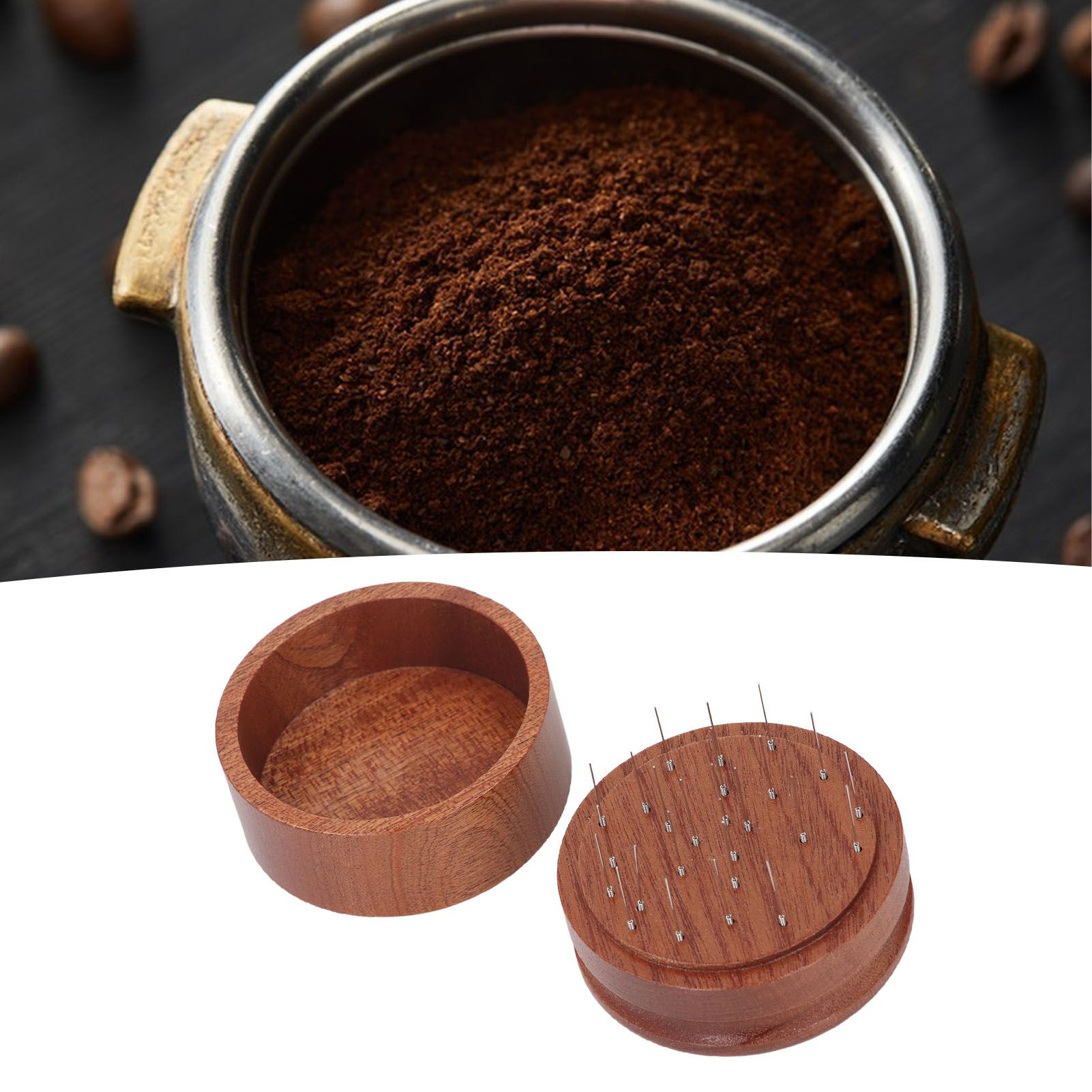 Coffee Needle Distributor Shabili Wood Time Labor Saving Wooden Grind Tamper view 12