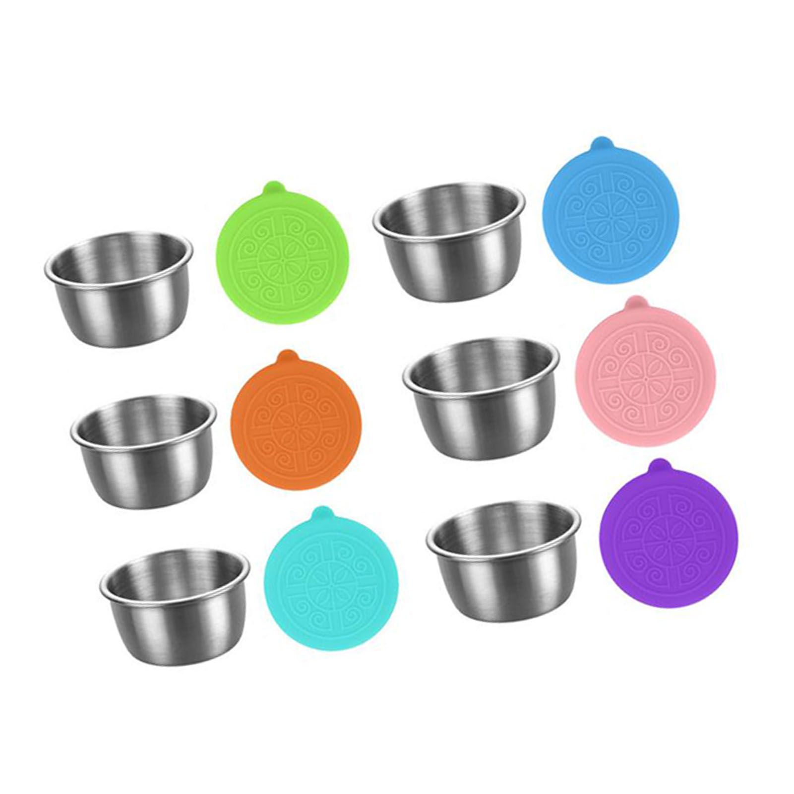 6pcs Salad Dressing Container with 6pcs Leakproof Silicone Lid 304 Stainless view 3