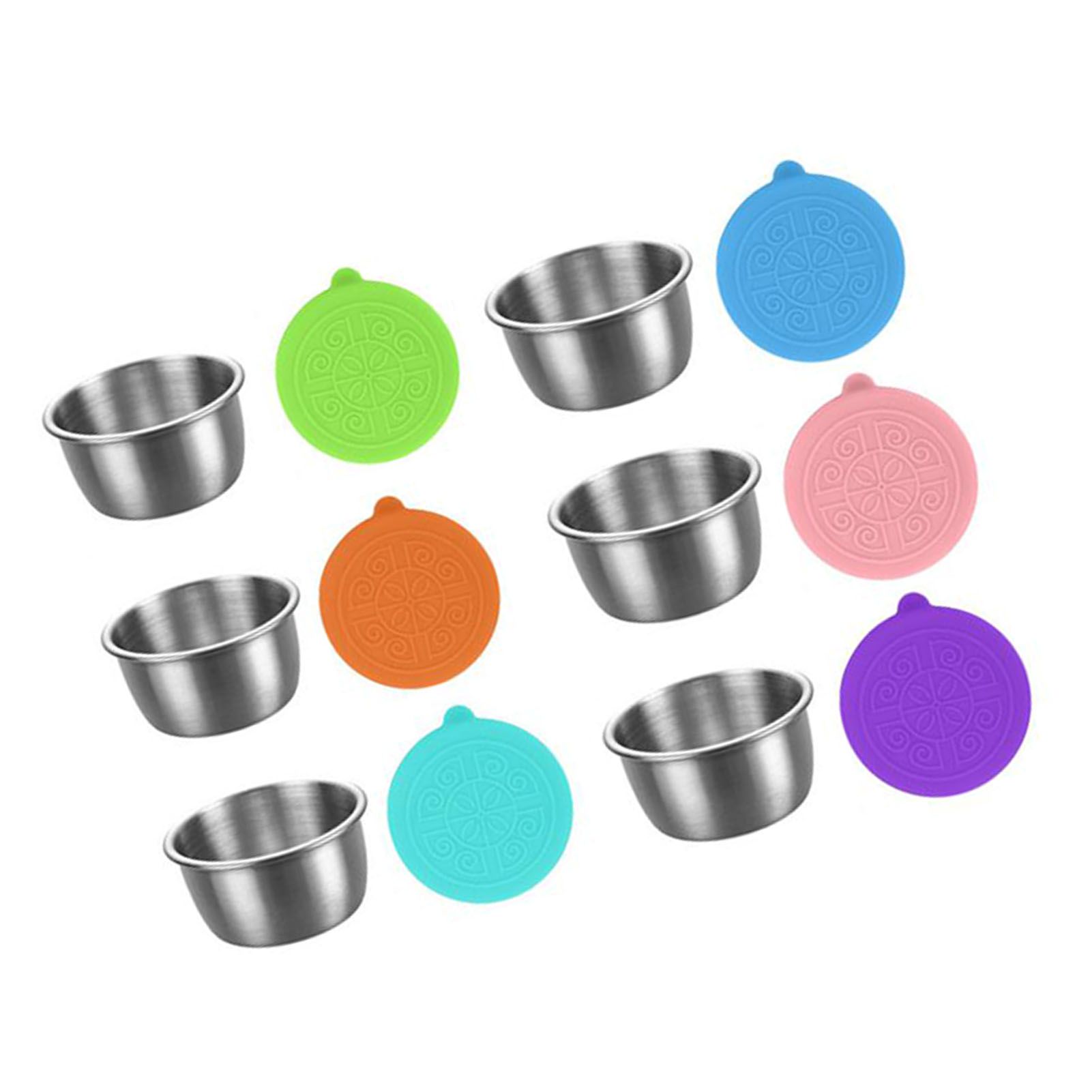 6pcs Salad Dressing Container with 6pcs Leakproof Silicone Lid 304 Stainless view 5